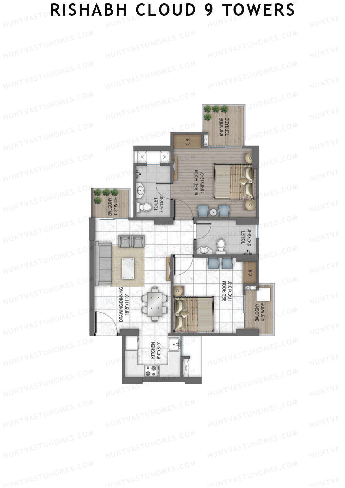 Rishabh Cloud 9 Towers Tower L1 Unit 2 Floor Plan