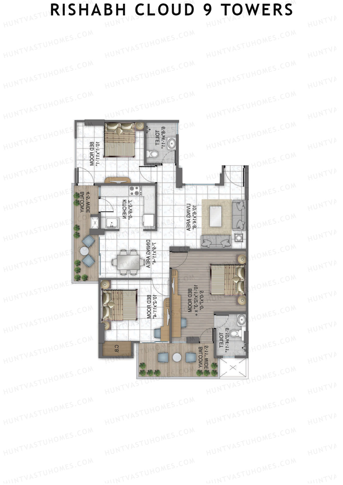 Rishabh Cloud 9 Towers Tower S1 Unit 2 Floor Plan