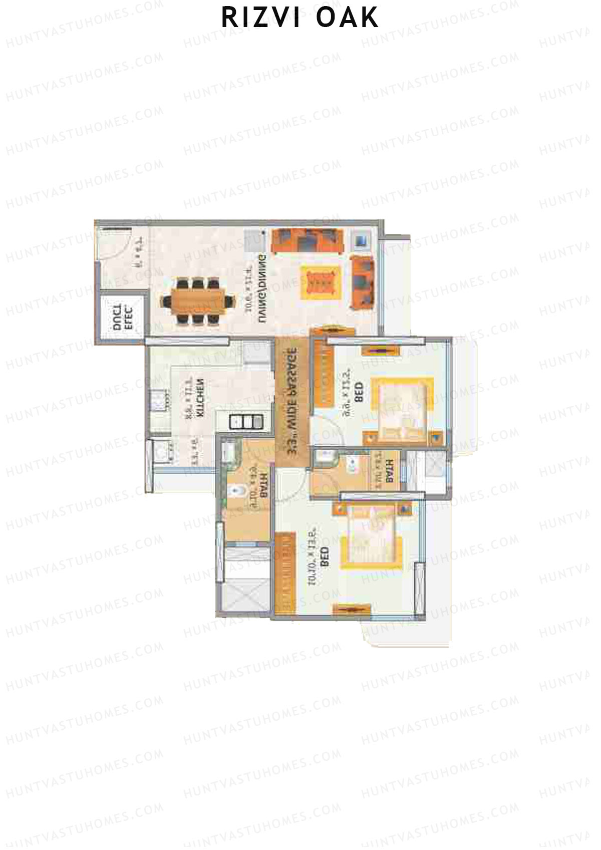 Rizvi Oak Wing C Unit 4 Floor Plan
