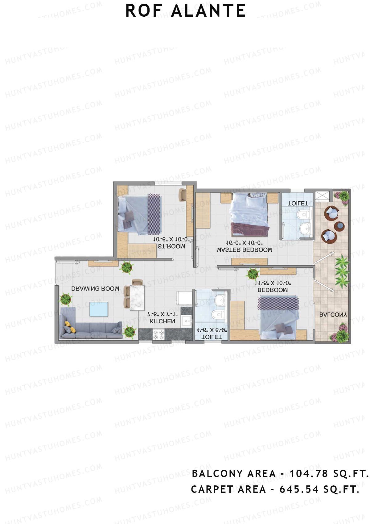 Rof Alante Tower A Unit 3 (Type B) Floor Plan