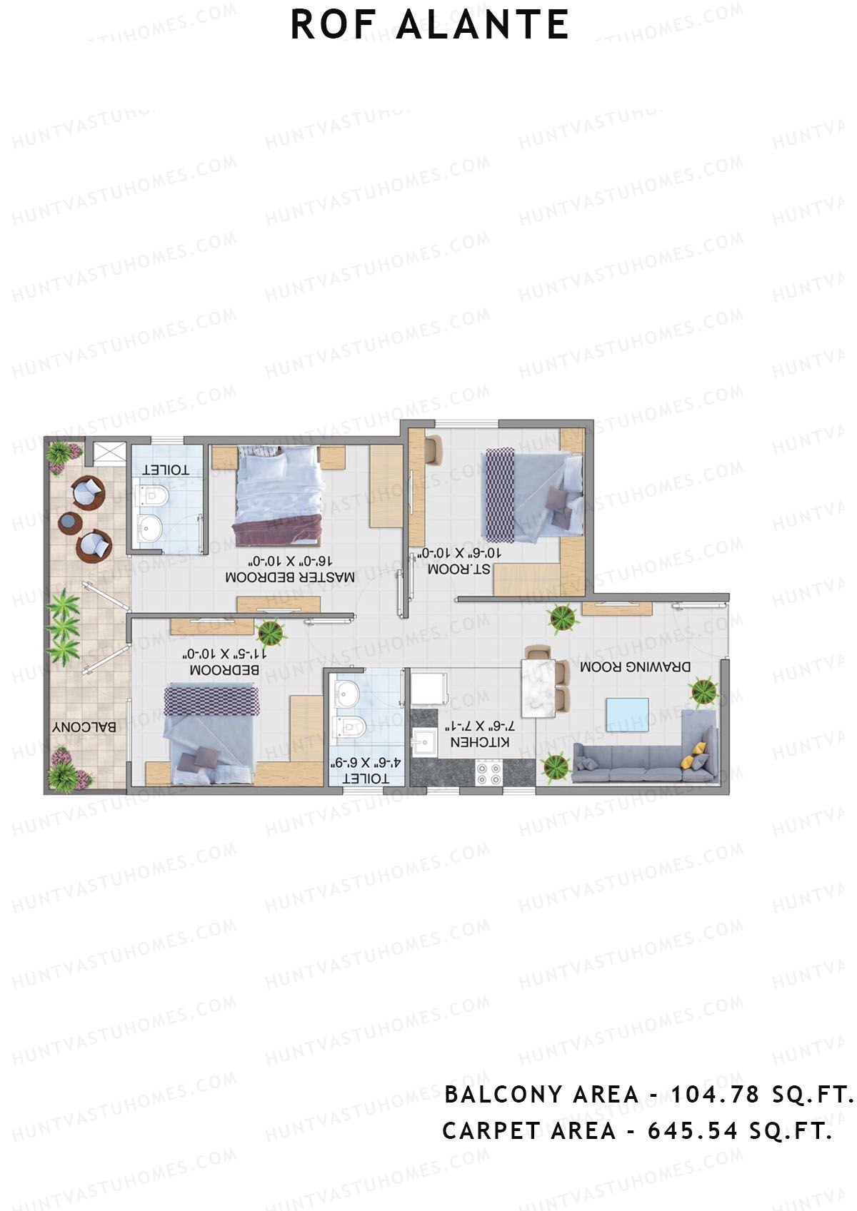 Rof Alante Tower A Unit 6 (Type B) Floor Plan