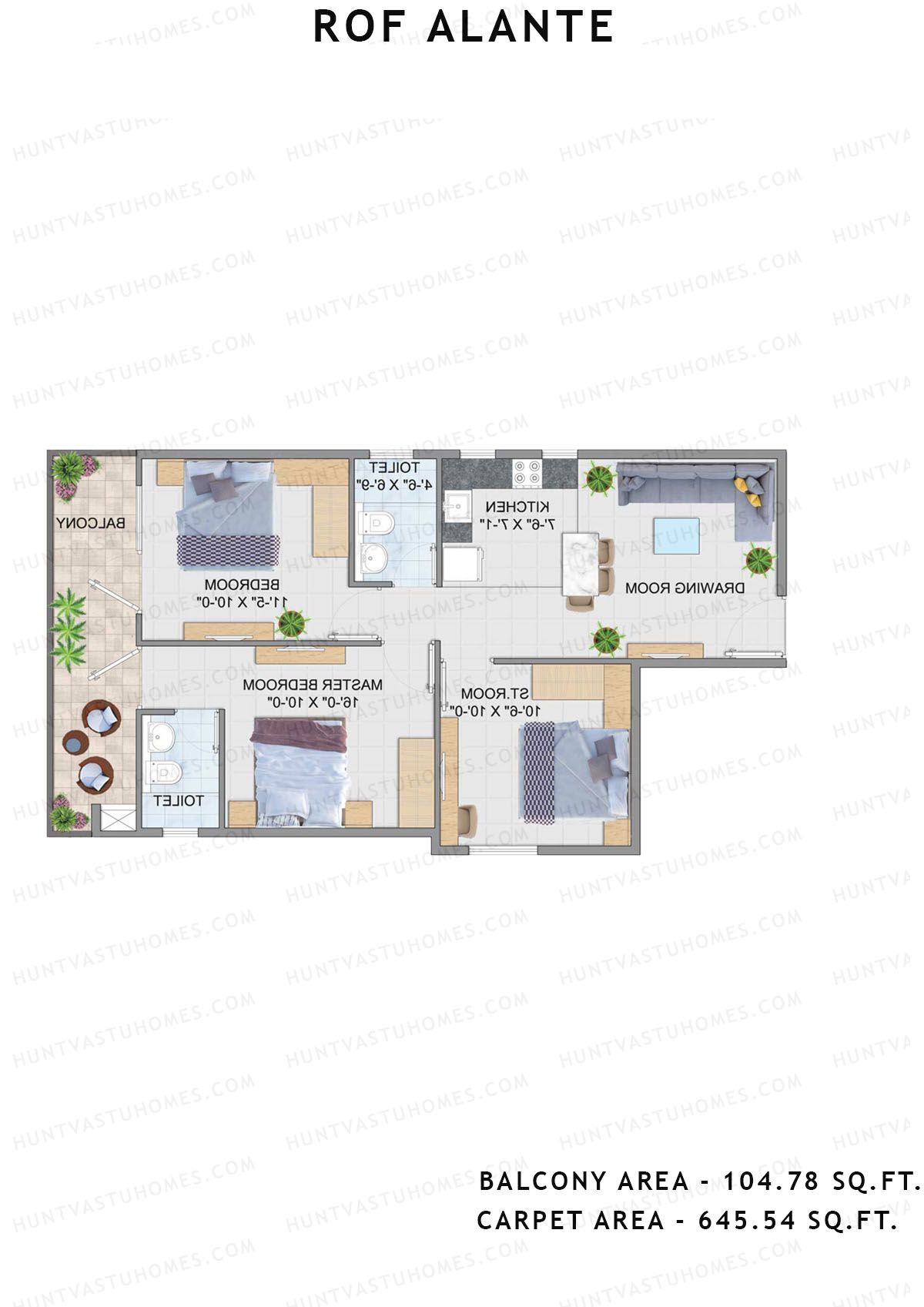 Rof Alante Tower A Unit 7 (Type B) Floor Plan
