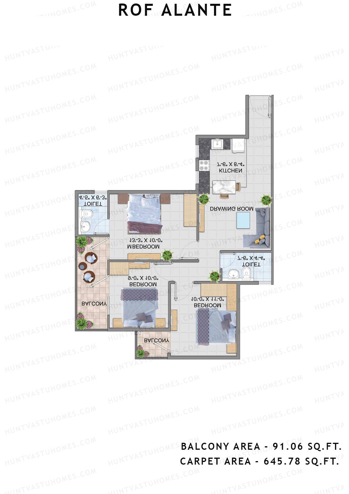 Rof Alante Tower A Unit 5 (Type C) Floor Plan