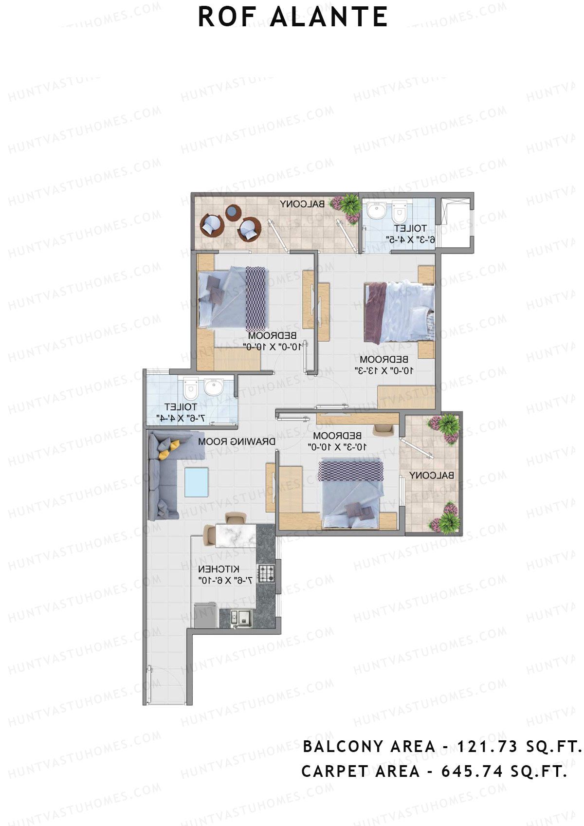 Rof Alante Tower A Unit 1 (Type A) Floor Plan