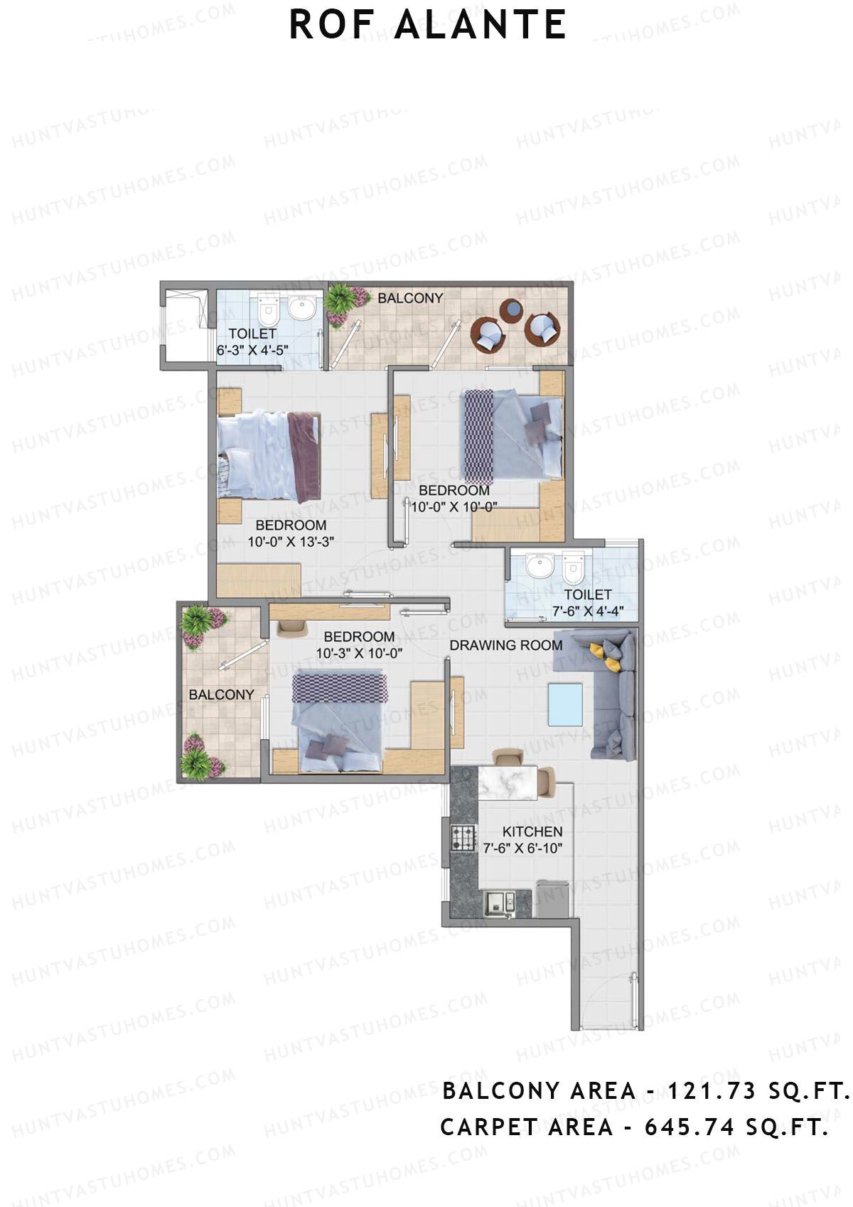 Rof Alante Tower A Unit 8 (Type A) Floor Plan