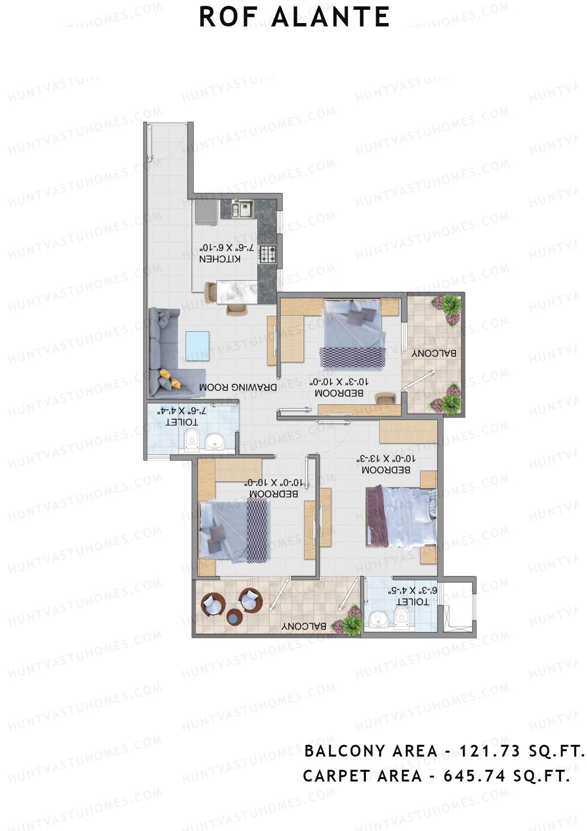 Rof Alante Tower C Unit 4 (Type A) Floor Plan