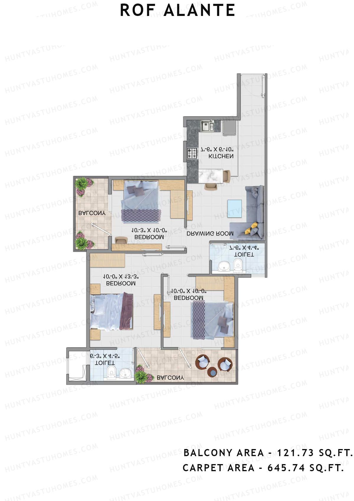 Rof Alante Tower C Unit 5 (Type A) Floor Plan