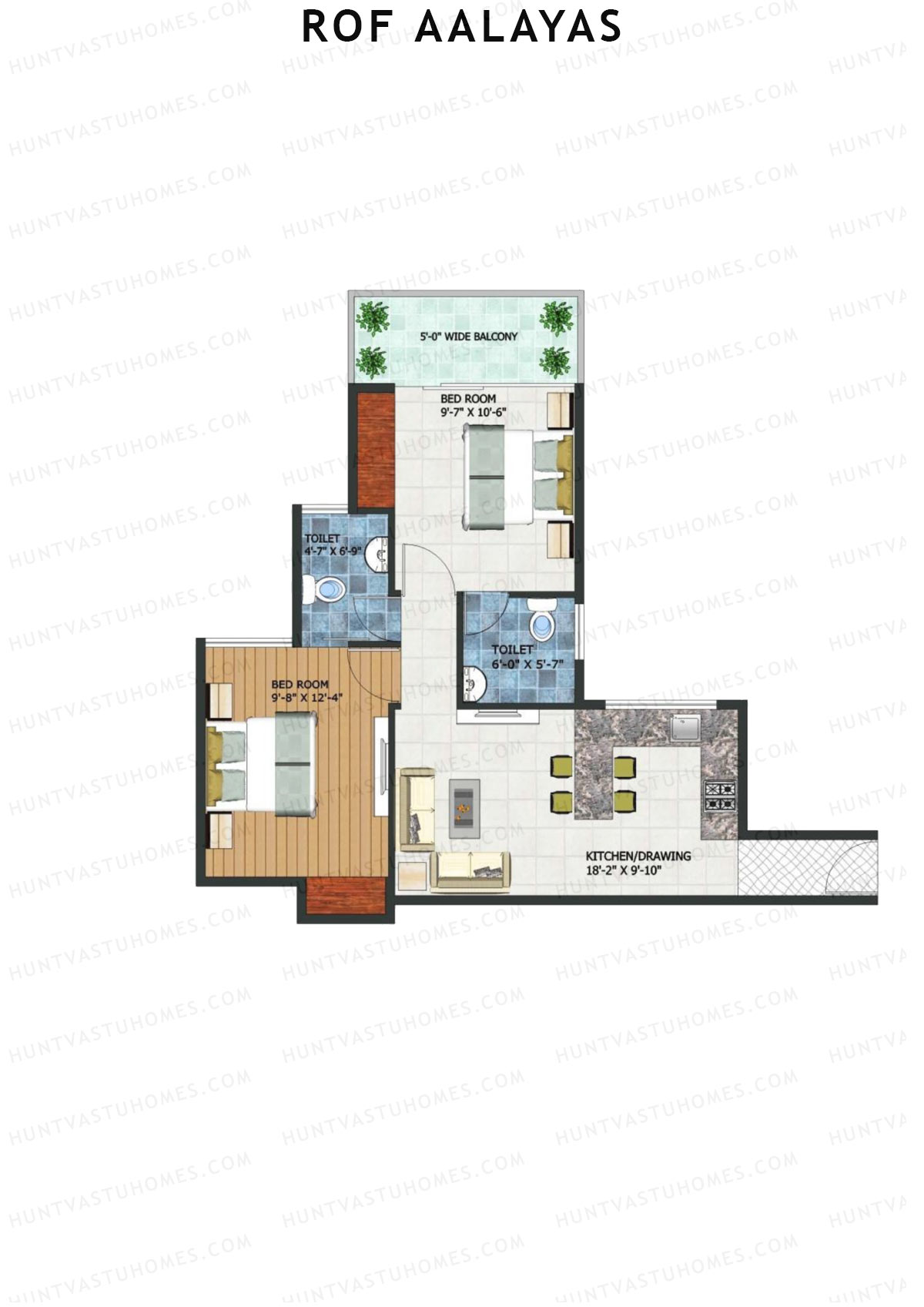 ROF Aalayas Tower A Unit 5 (Type 1) Floor Plan