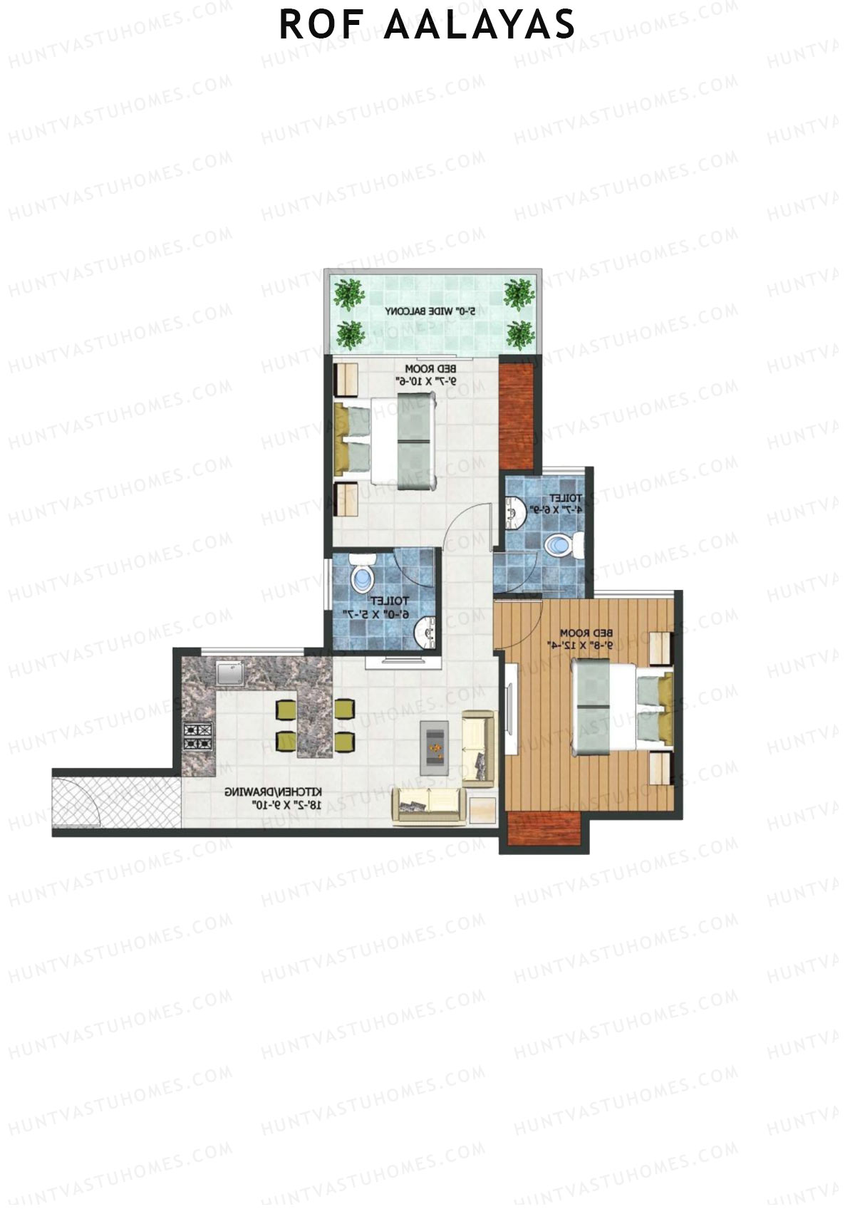 ROF Aalayas Tower B Unit 4 (Type 1) Floor Plan