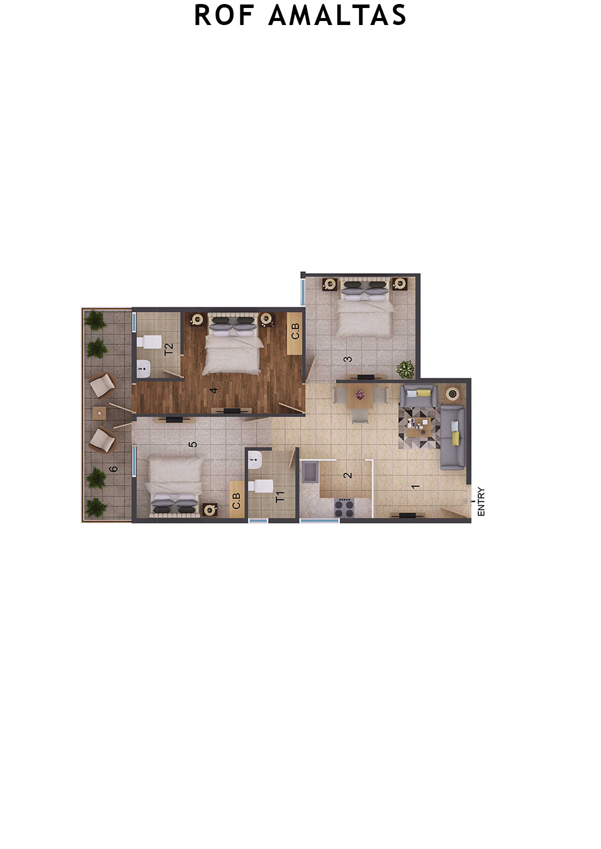 Rof Amaltas Tower A Unit 3 (Type 1) Floor Plan