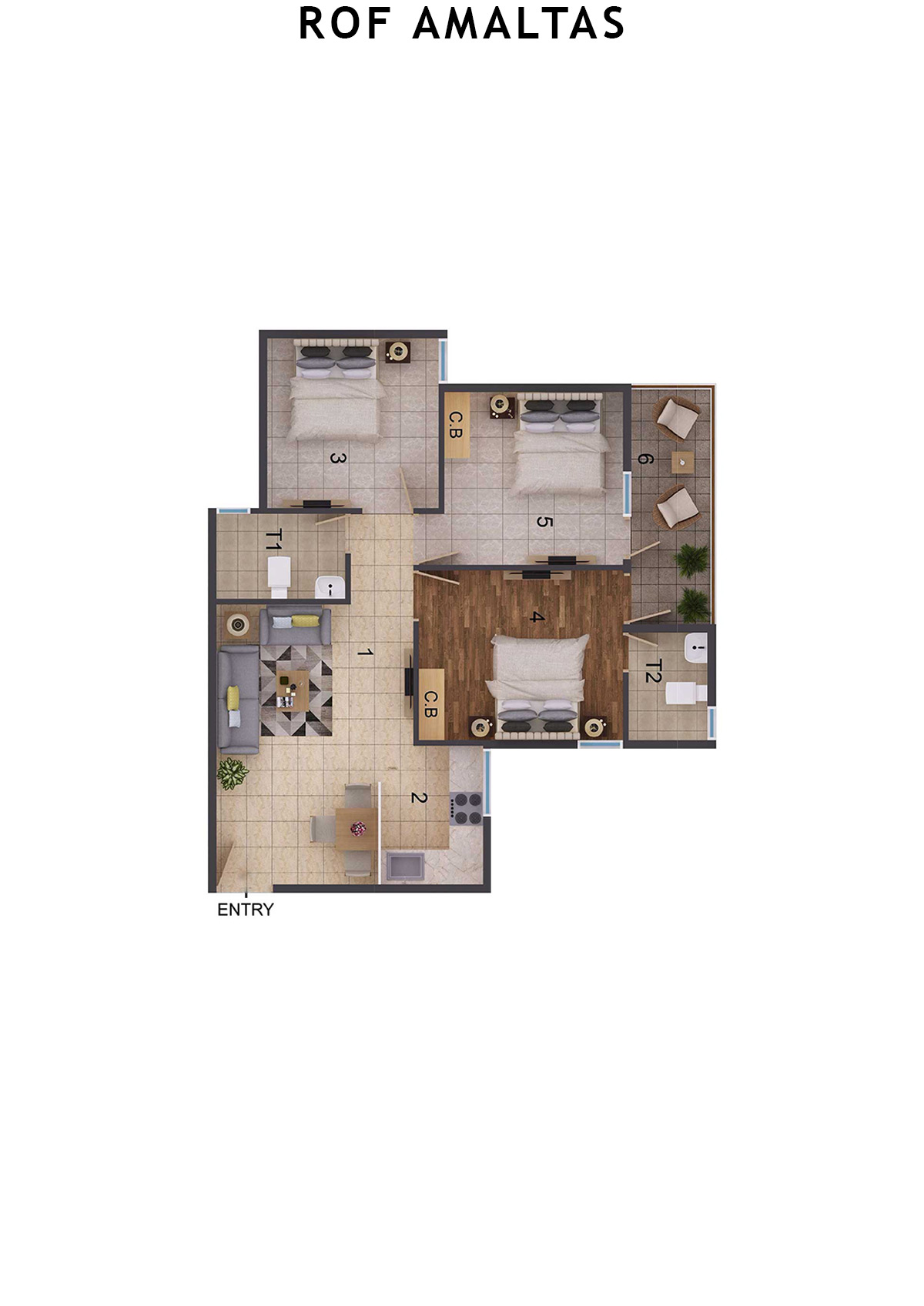 Rof Amaltas Tower A Unit 5 (Type 2) Floor Plan