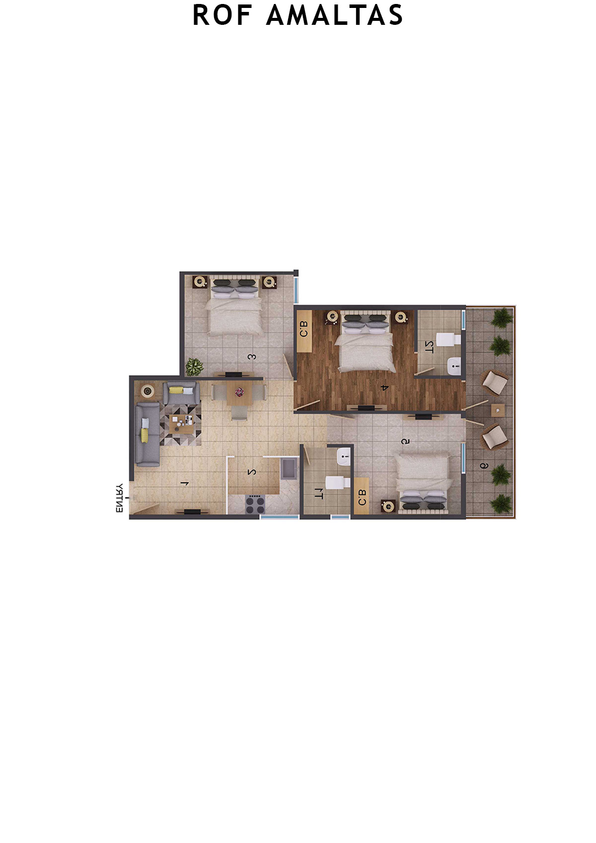 Rof Amaltas Tower A Unit 6 (Type 1) Floor Plan
