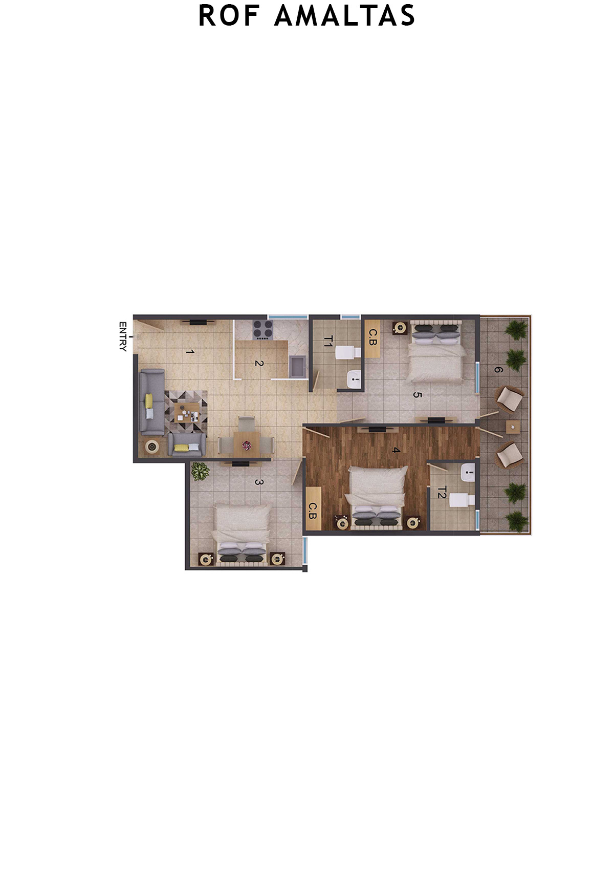 Rof Amaltas Tower A Unit 7 (Type 1) Floor Plan