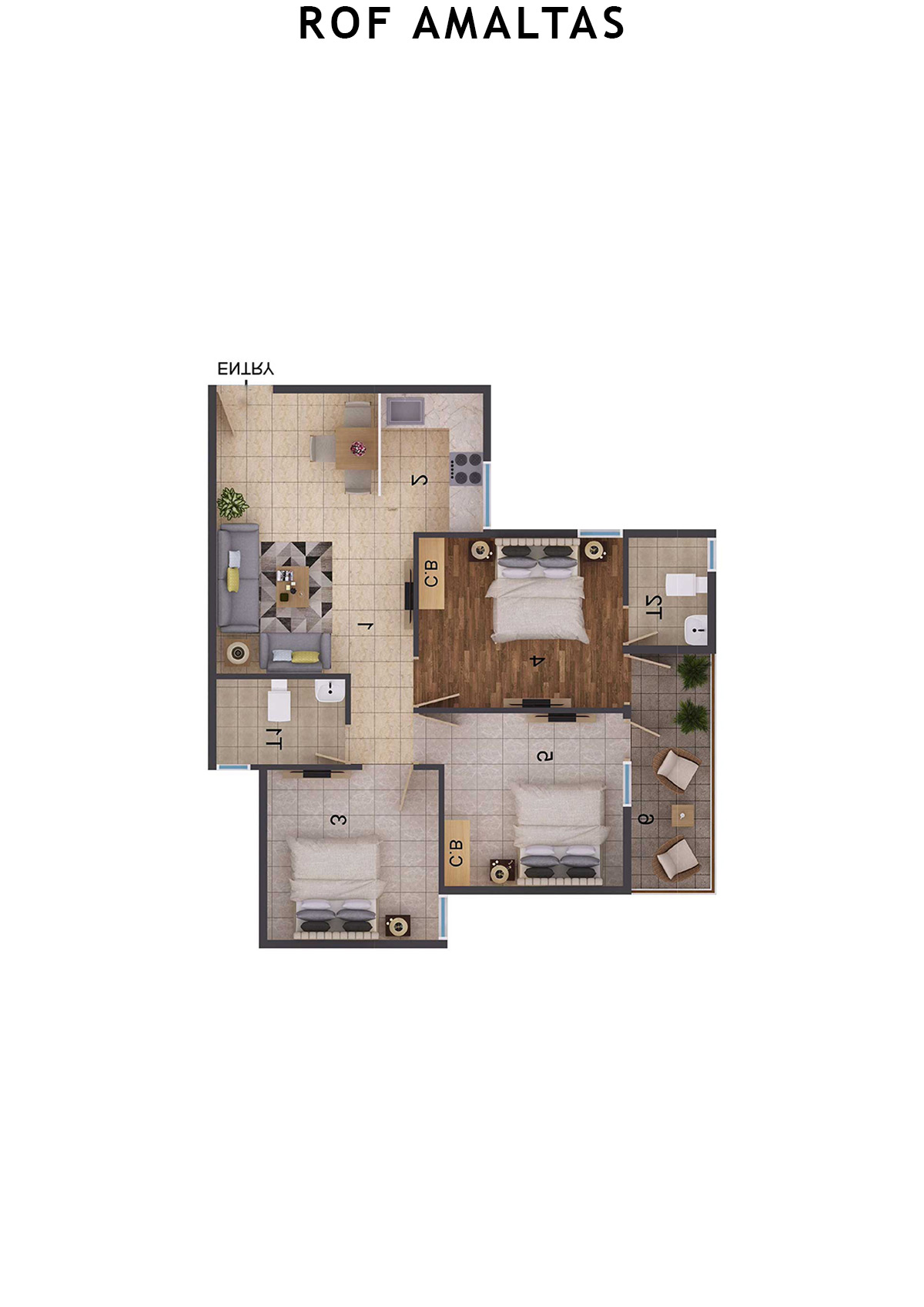 Rof Amaltas Tower A Unit 8 (Type 2) Floor Plan