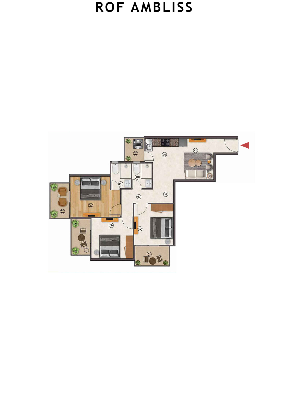 Rof Ambliss Tower 1 Unit 2 (Type 1) Floor Plan