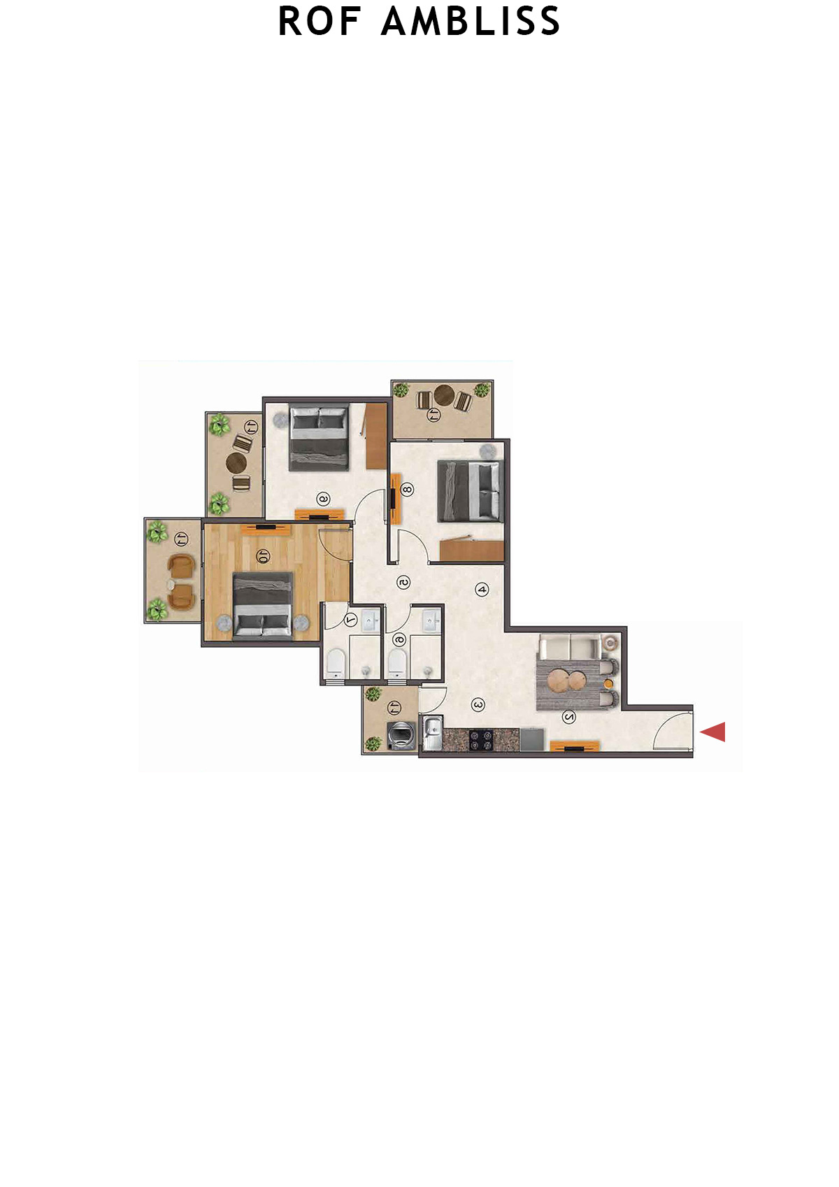Rof Ambliss Tower 1 Unit 3 (Type 1) Floor Plan