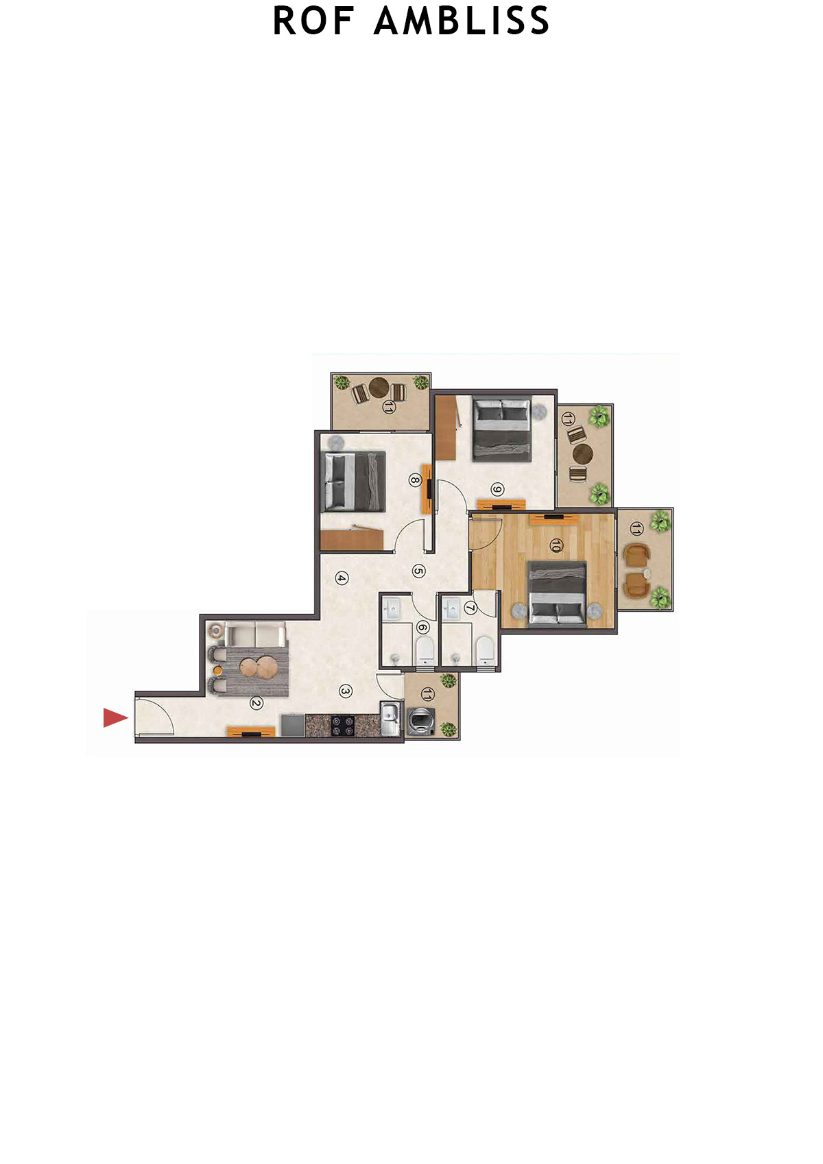 Rof Ambliss Tower 1 Unit 6 (Type 1) Floor Plan