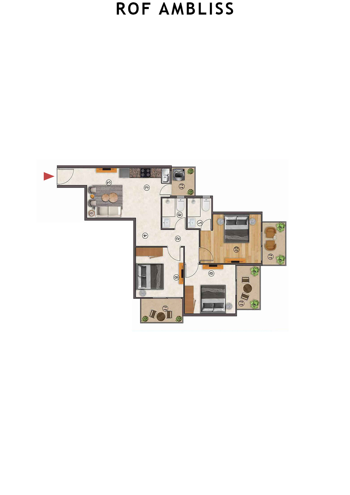 Rof Ambliss Tower 3 Unit 6 (Type 1) Floor Plan