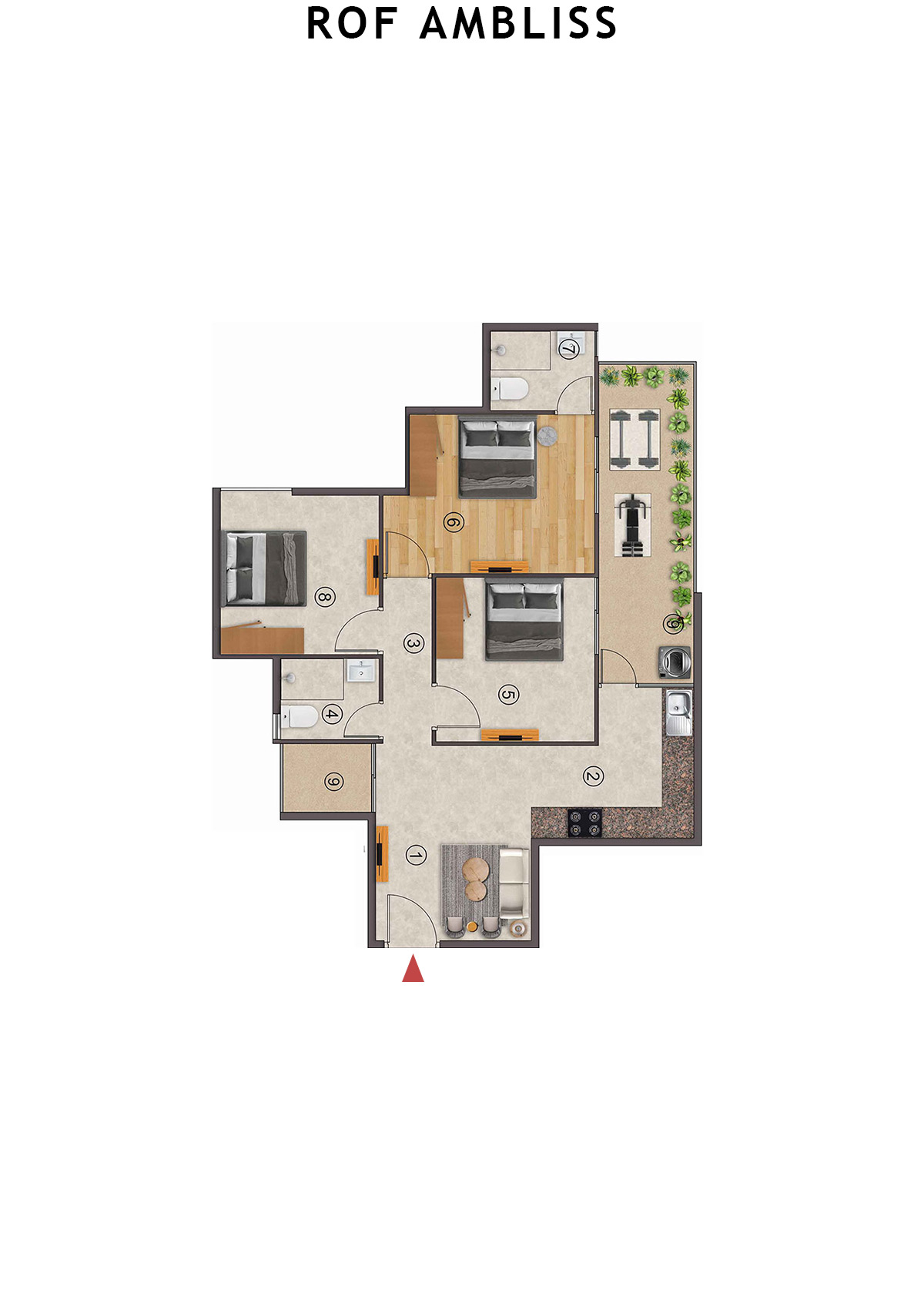 Rof Ambliss Tower 3 Unit 8 (Type 2A) Floor Plan