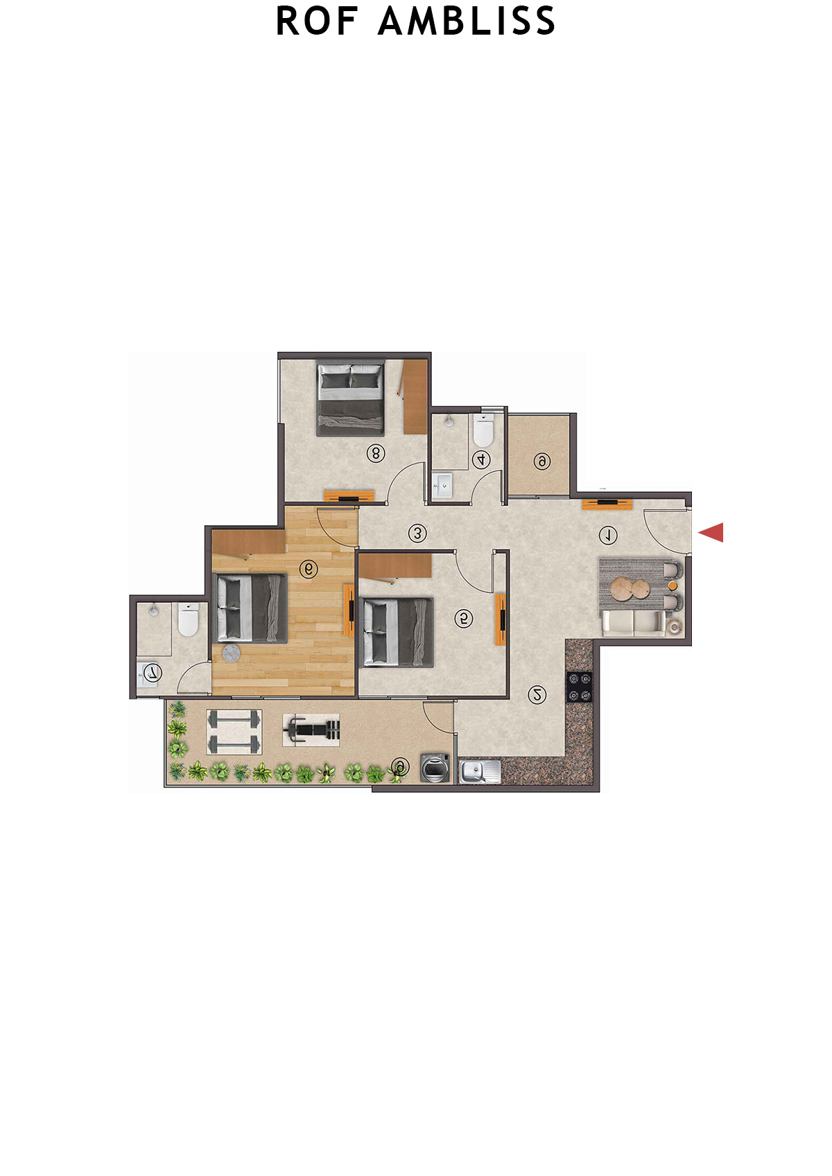 Rof Ambliss Tower 4 Unit 8 (Type 2A) Floor Plan