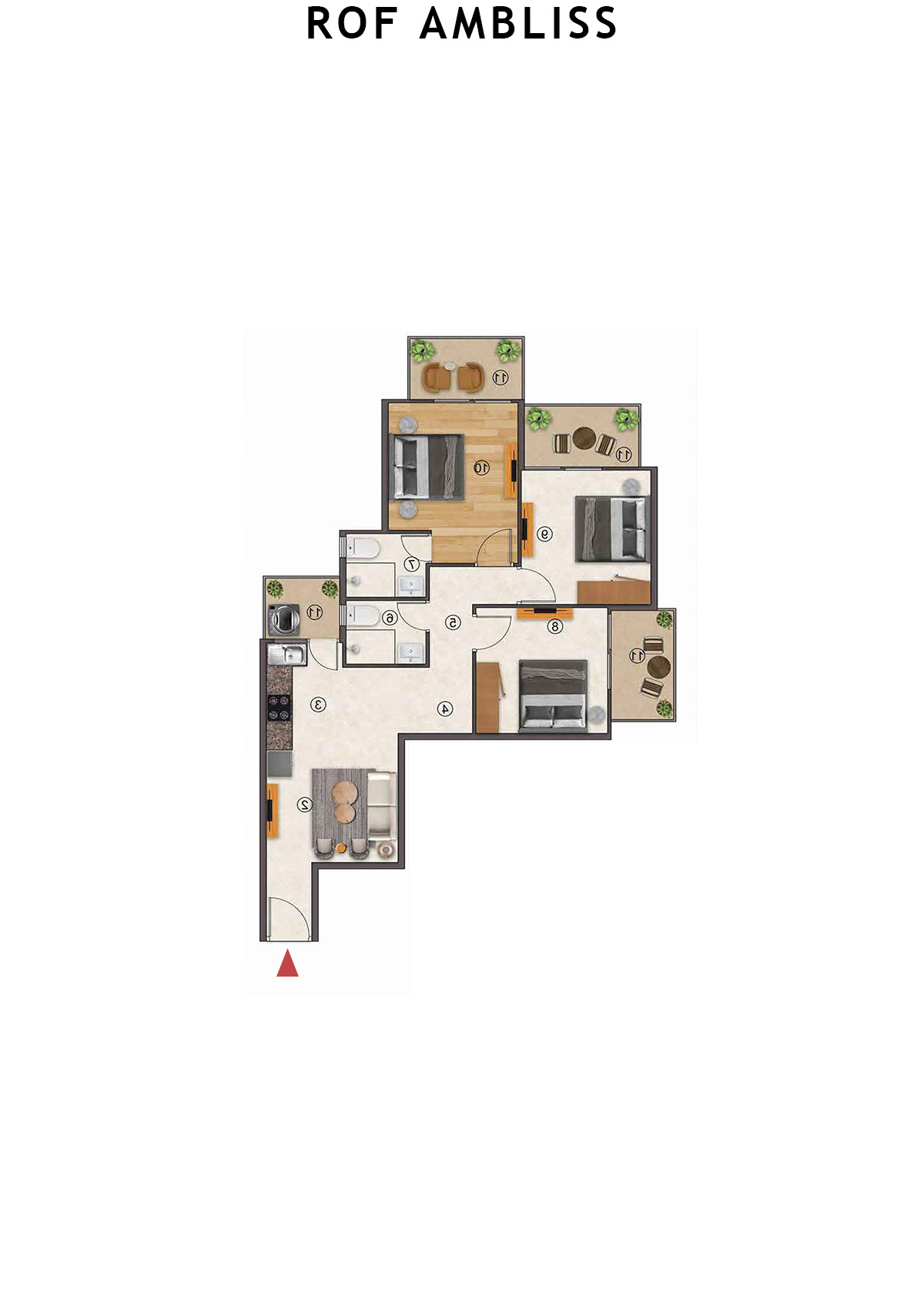 Rof Ambliss Tower 5 Unit 2 (Type 1) Floor Plan