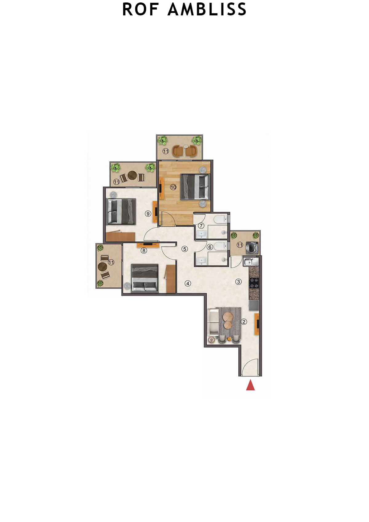 Rof Ambliss Tower 5 Unit 3 (Type 1) Floor Plan