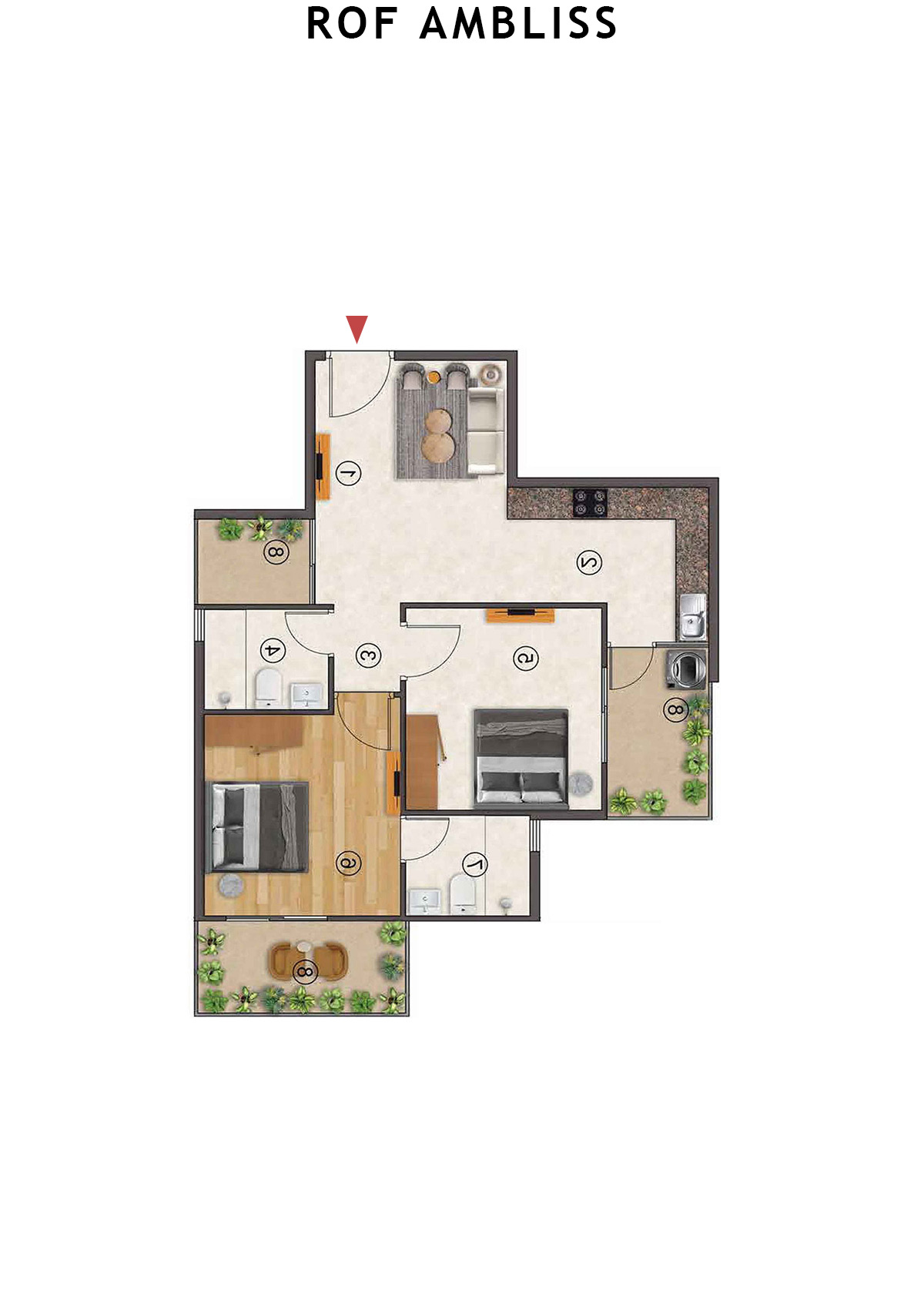 Rof Ambliss Tower 7 Unit 8 (Type 4) Floor Plan