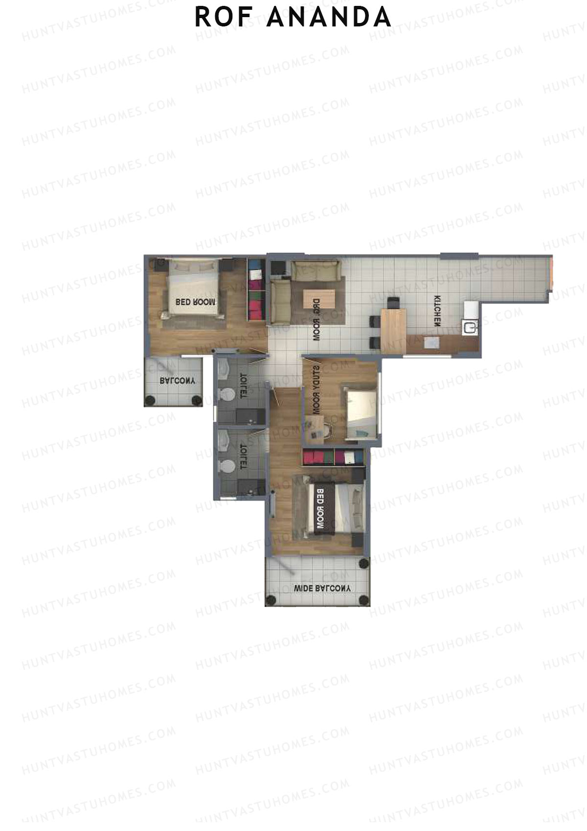 ROF Ananda Tower B Unit 6 (Type D) Floor Plan