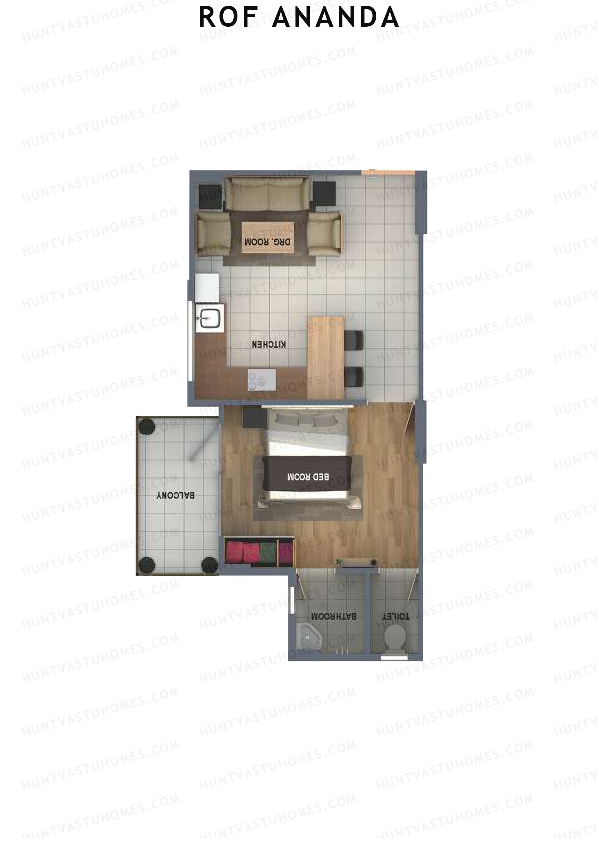 ROF Ananda Tower F Unit 4 (Type A) Floor Plan