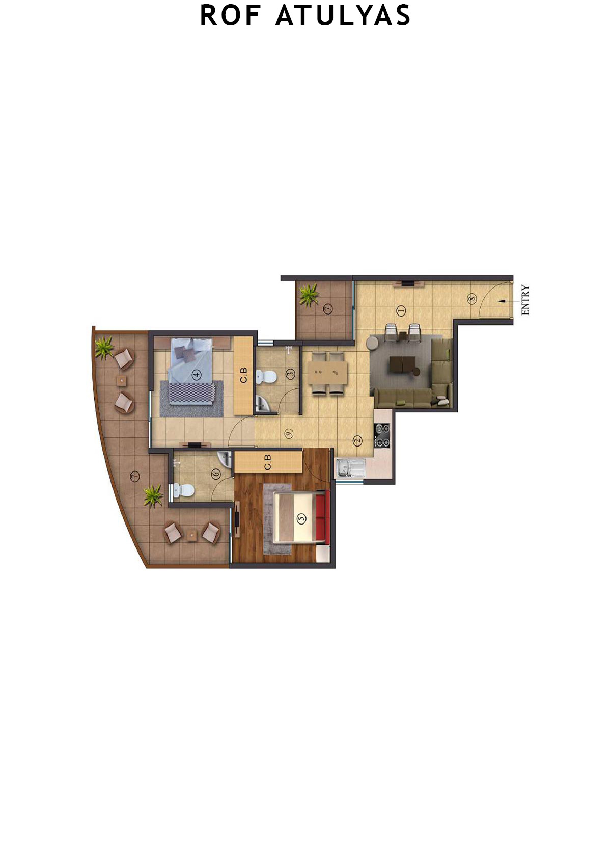Rof Atulyas Tower 7 Unit 1 (Type 1) Floor Plan