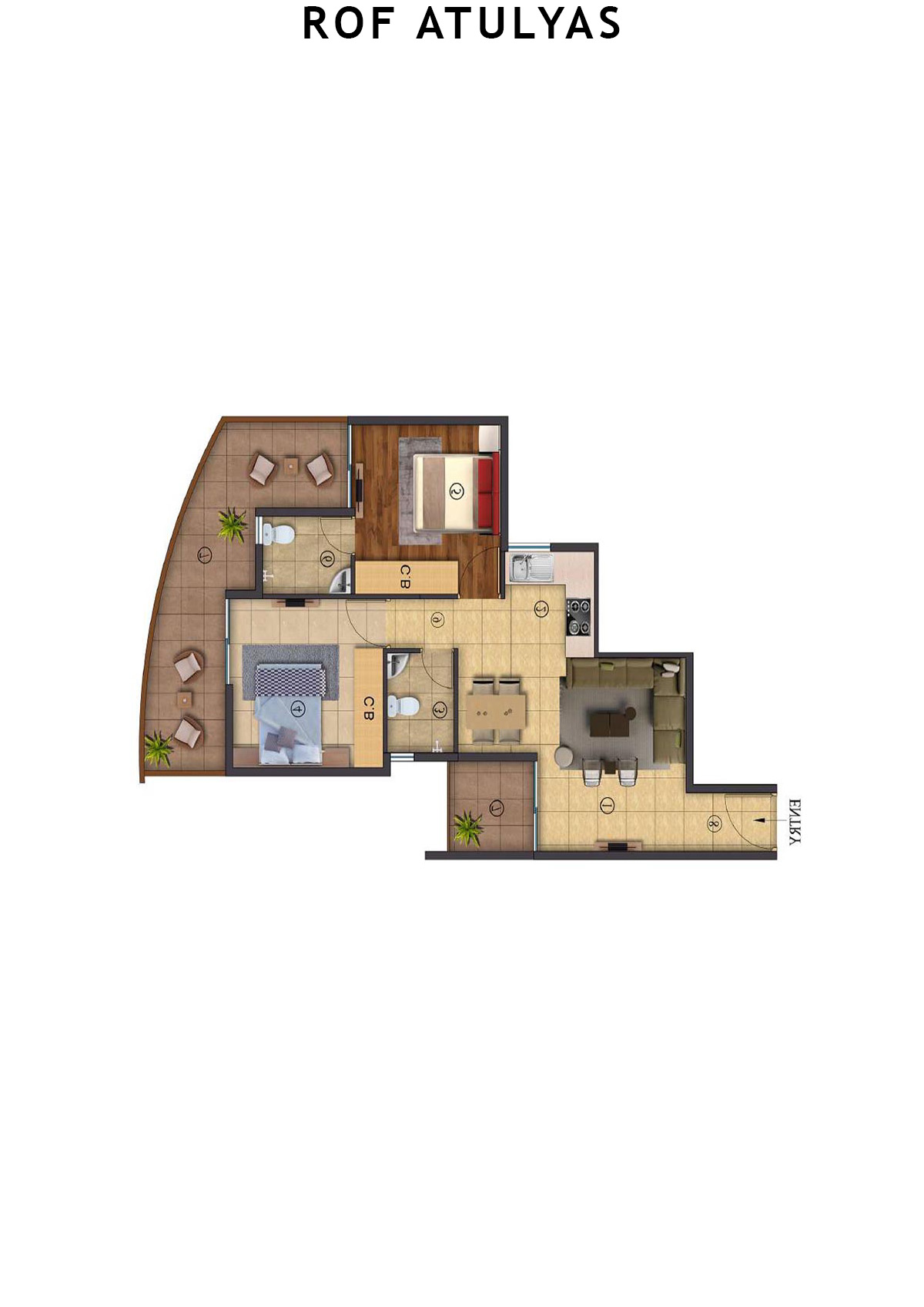 Rof Atulyas Tower 7 Unit 2 (Type 1) Floor Plan
