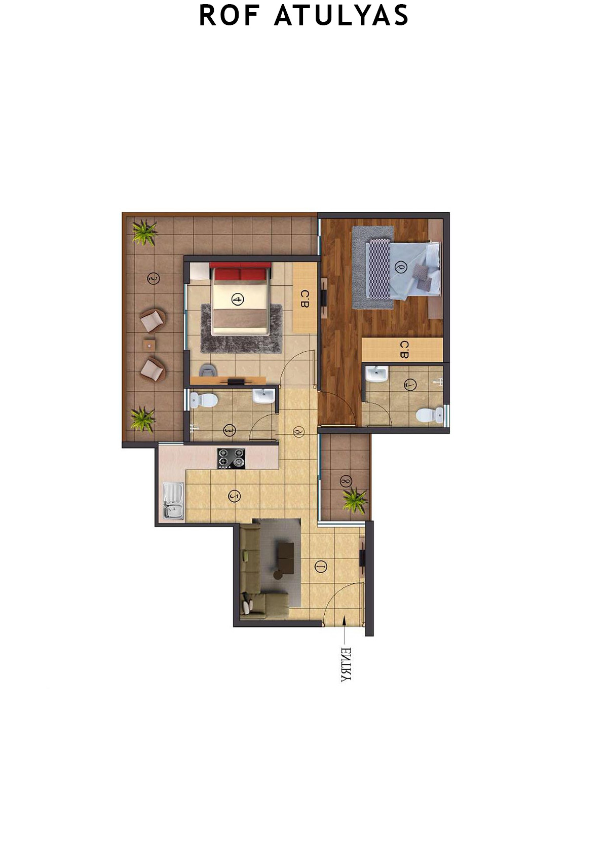 Rof Atulyas Tower 7 Unit 3 (Type 2) Floor Plan