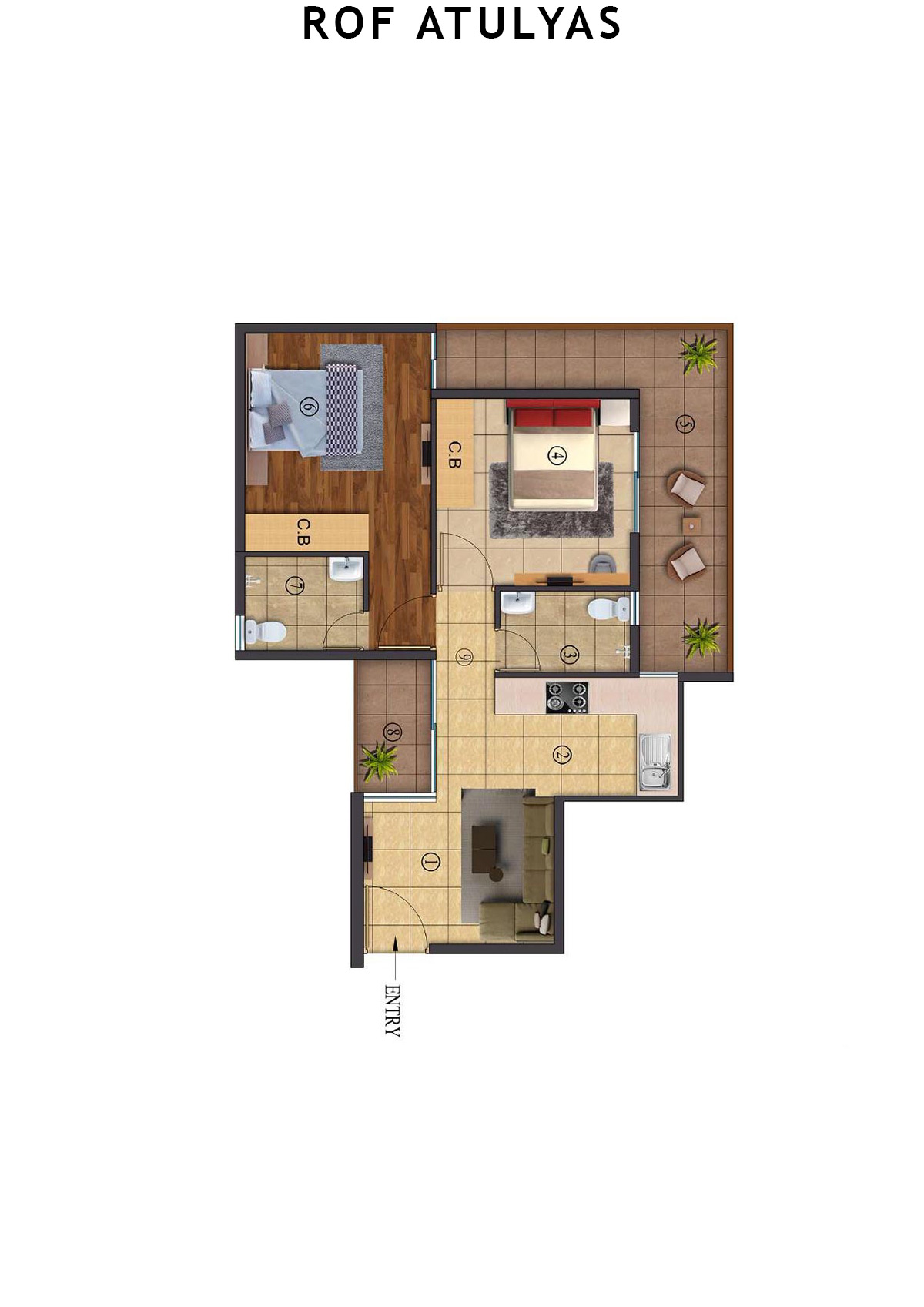 Rof Atulyas Tower 7 Unit 4 (Type 2) Floor Plan