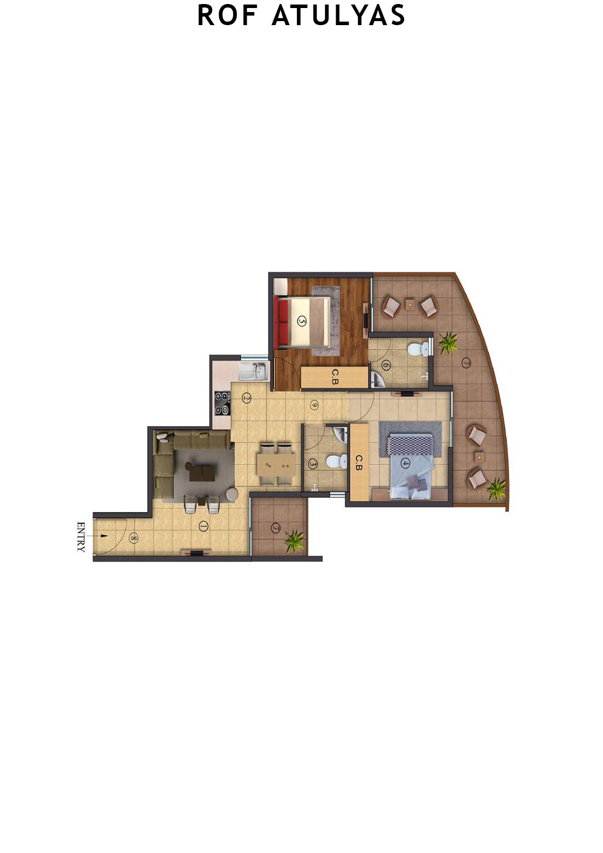 Rof Atulyas Tower 7 Unit 5 (Type 1) Floor Plan