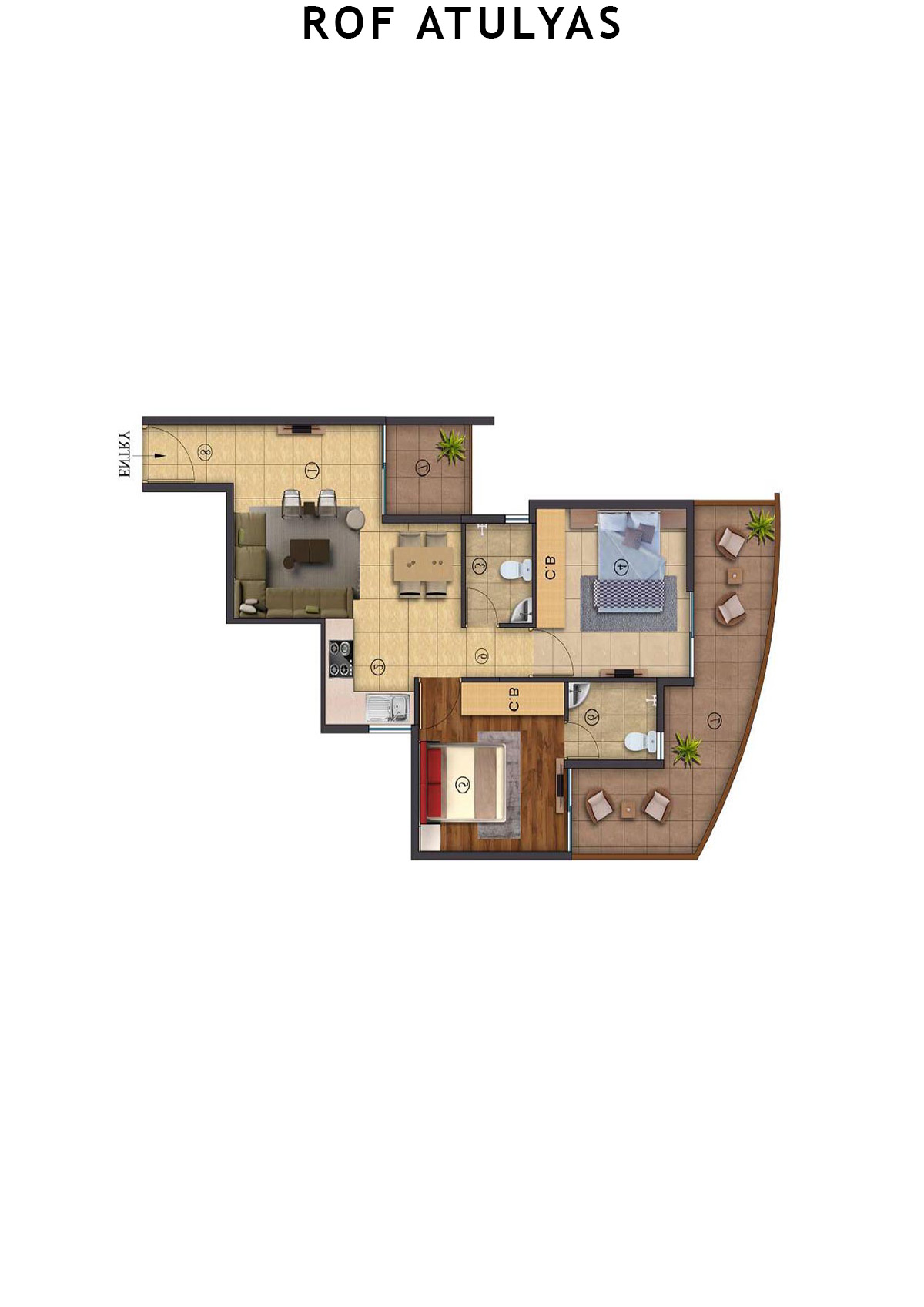 Rof Atulyas Tower 7 Unit 6 (Type 1) Floor Plan