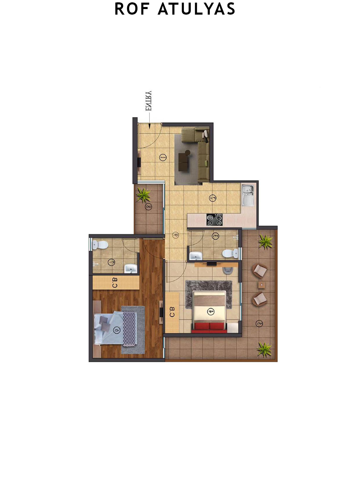 Rof Atulyas Tower 7 Unit 7 (Type 2) Floor Plan