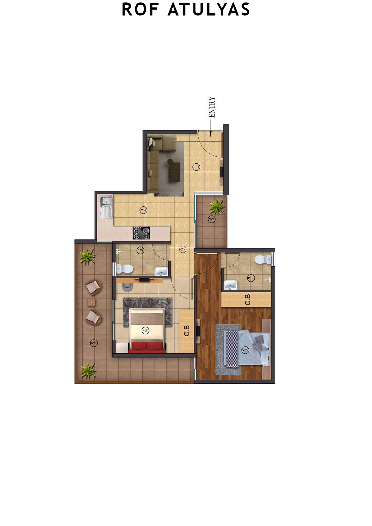Rof Atulyas Tower 7 Unit 8 (Type 2) Floor Plan