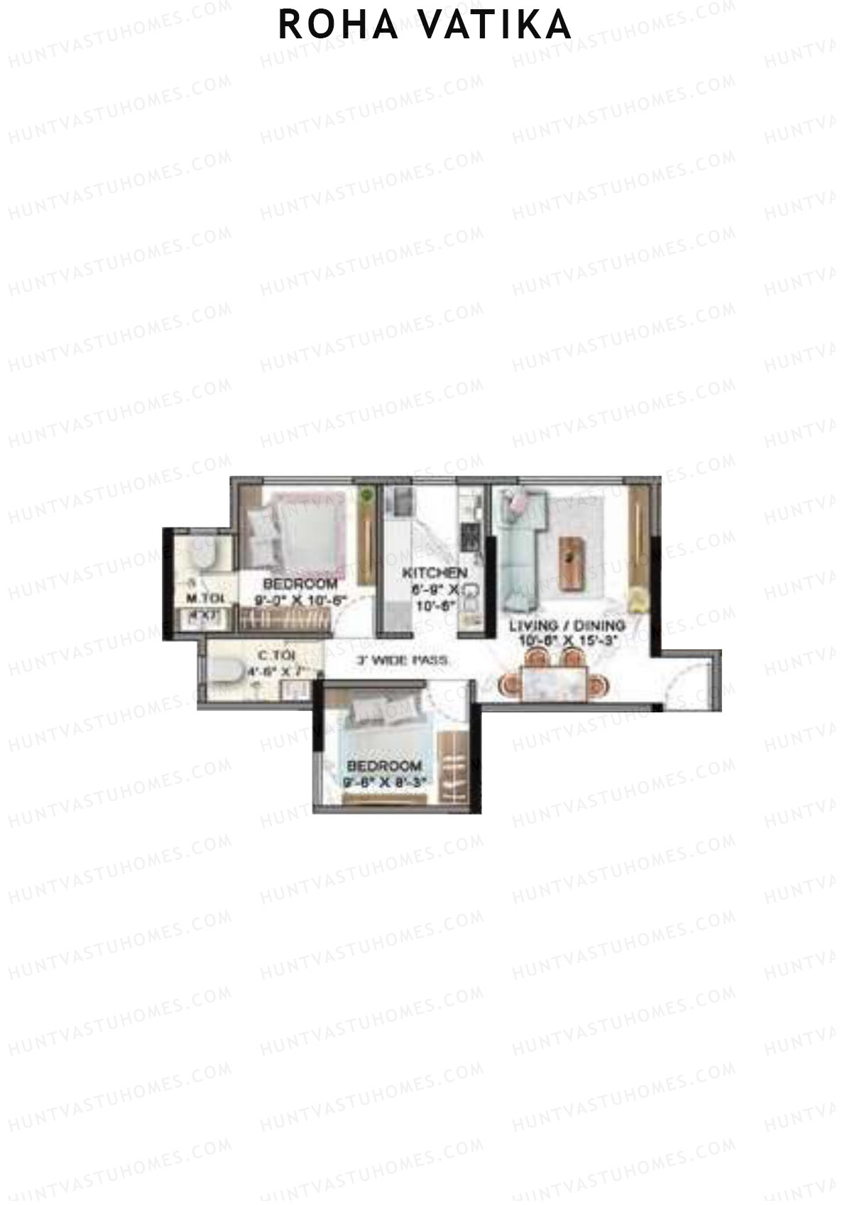 Roha Vatika Palash Wing A Unit 1 Floor Plan