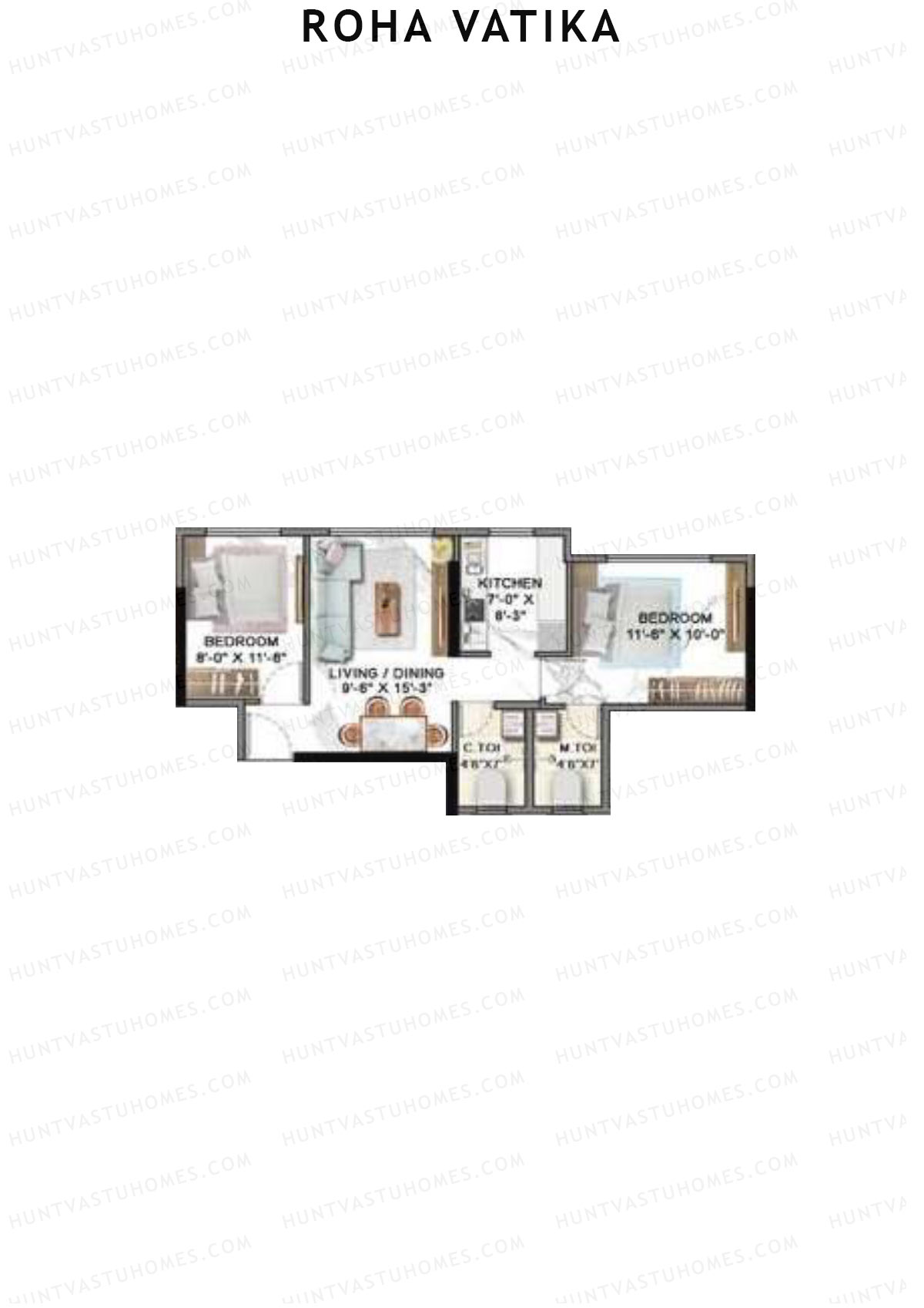 Roha Vatika Palash Wing A Unit 2 Floor Plan