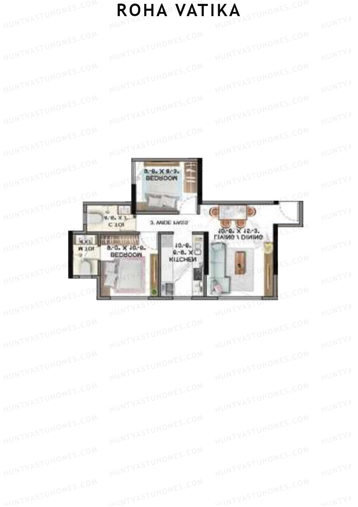 Roha Vatika Palash Wing A Unit 3 Floor Plan