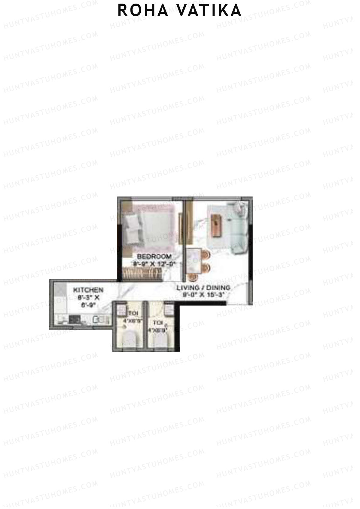 Roha Vatika Palash Wing B Unit 1 Floor Plan