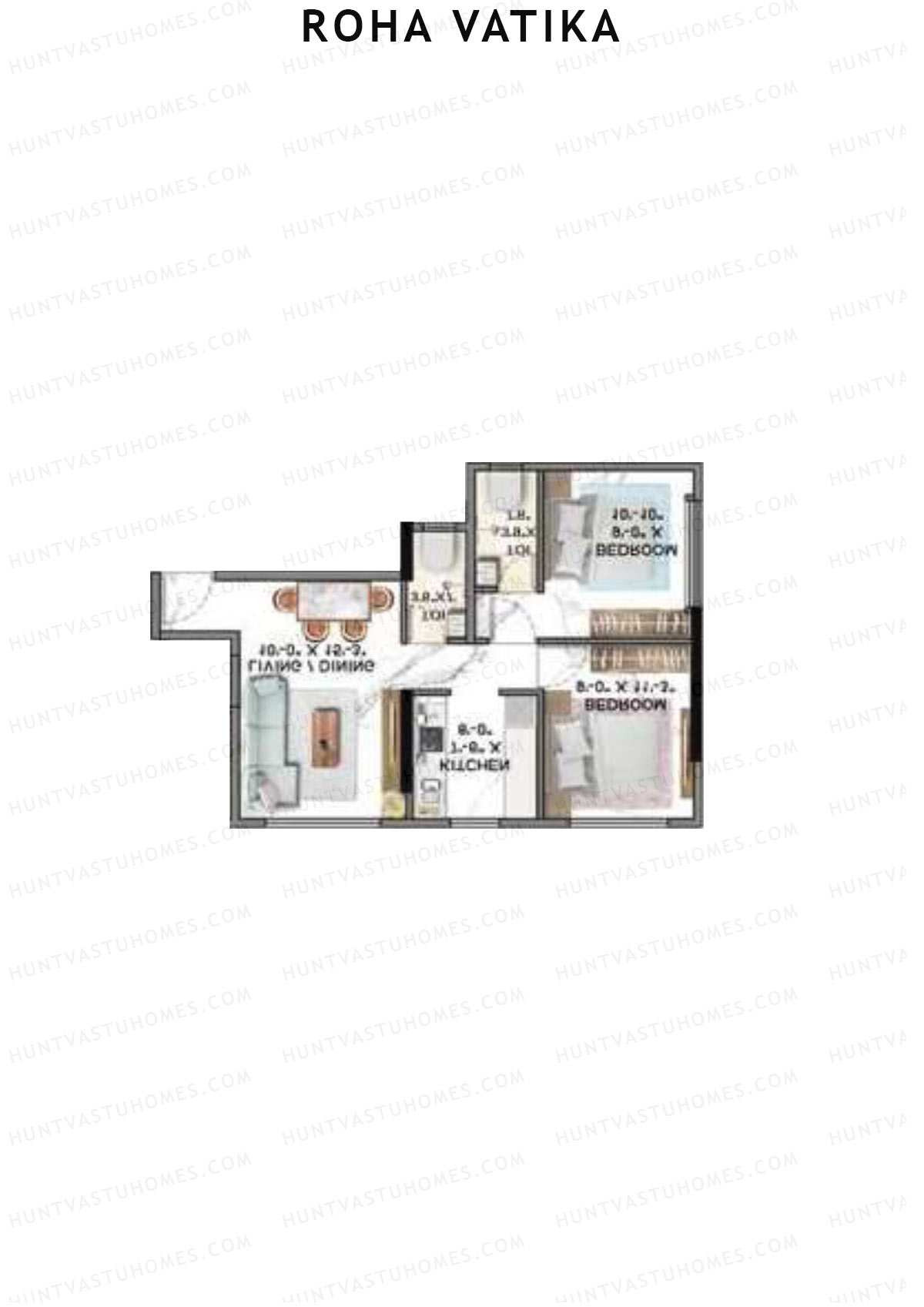 Roha Vatika Palash Wing B Unit 4 Floor Plan