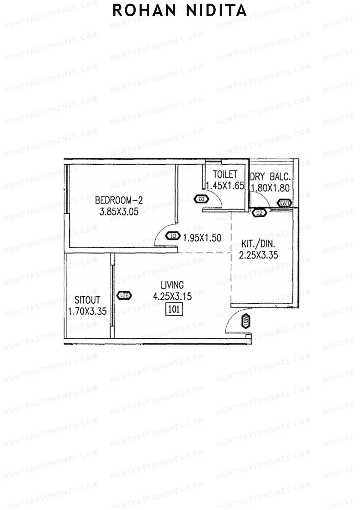 Rohan Nidita Wing A Unit 1 Floor Plan