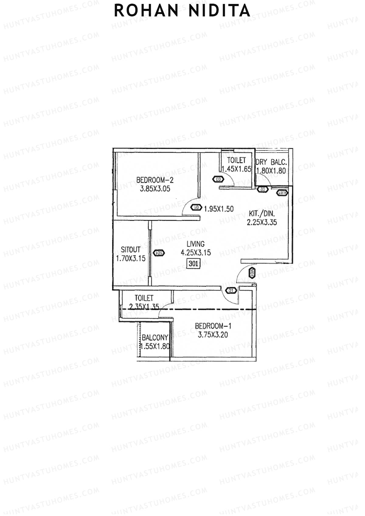 Rohan Nidita Wing A Unit 1 Floor Plan
