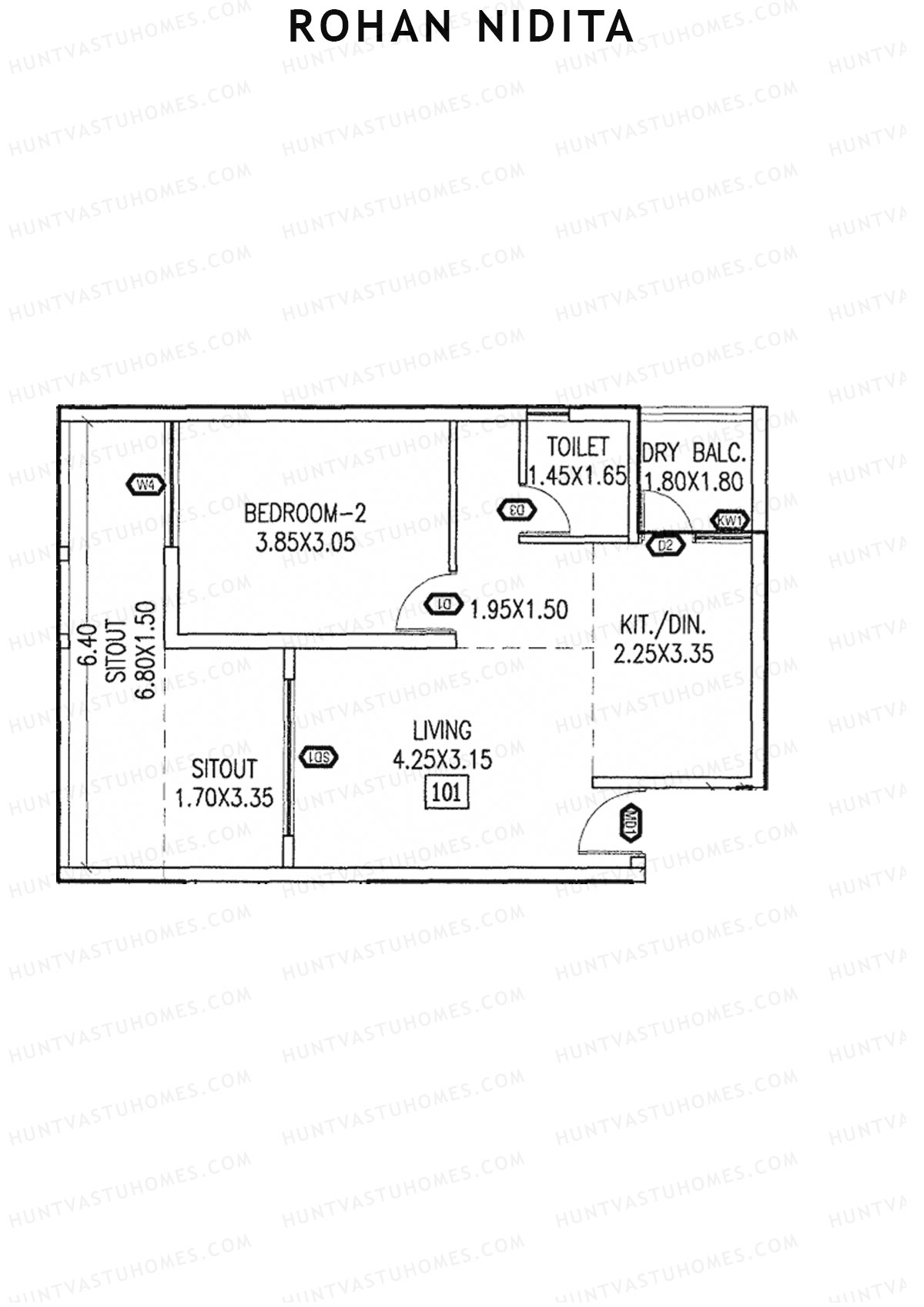 Rohan Nidita Wing A Unit 1 Floor Plan