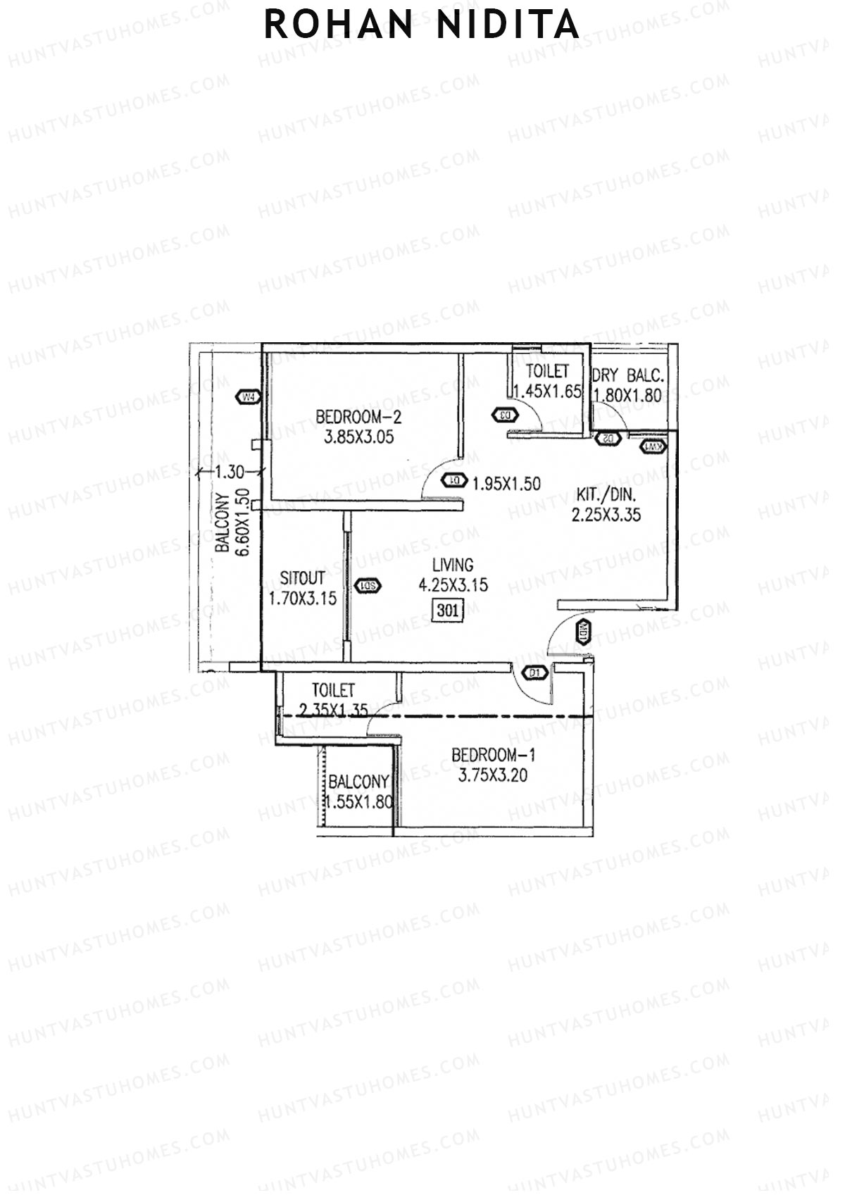 Rohan Nidita Wing A Unit 1 Floor Plan