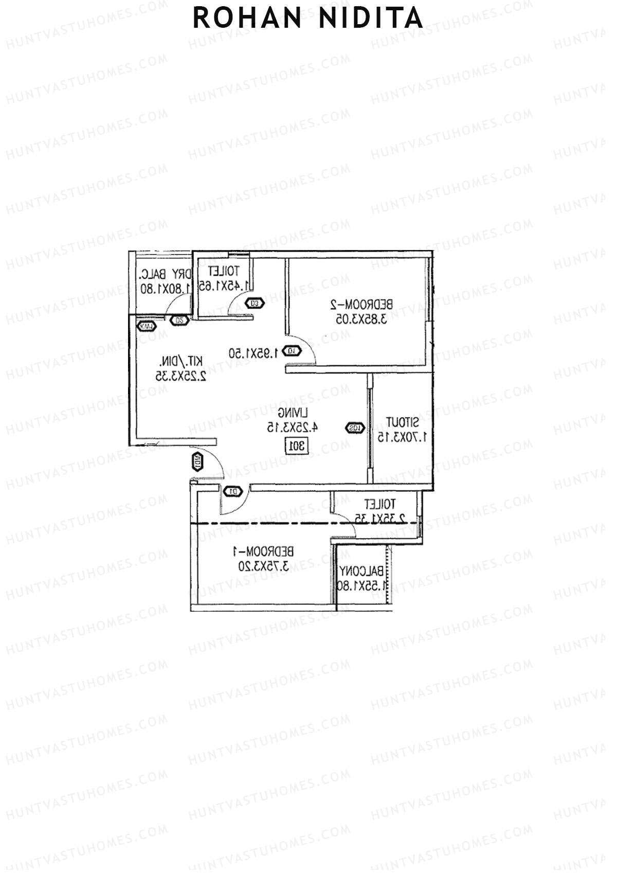 Rohan Nidita Wing A Unit 2 Floor Plan