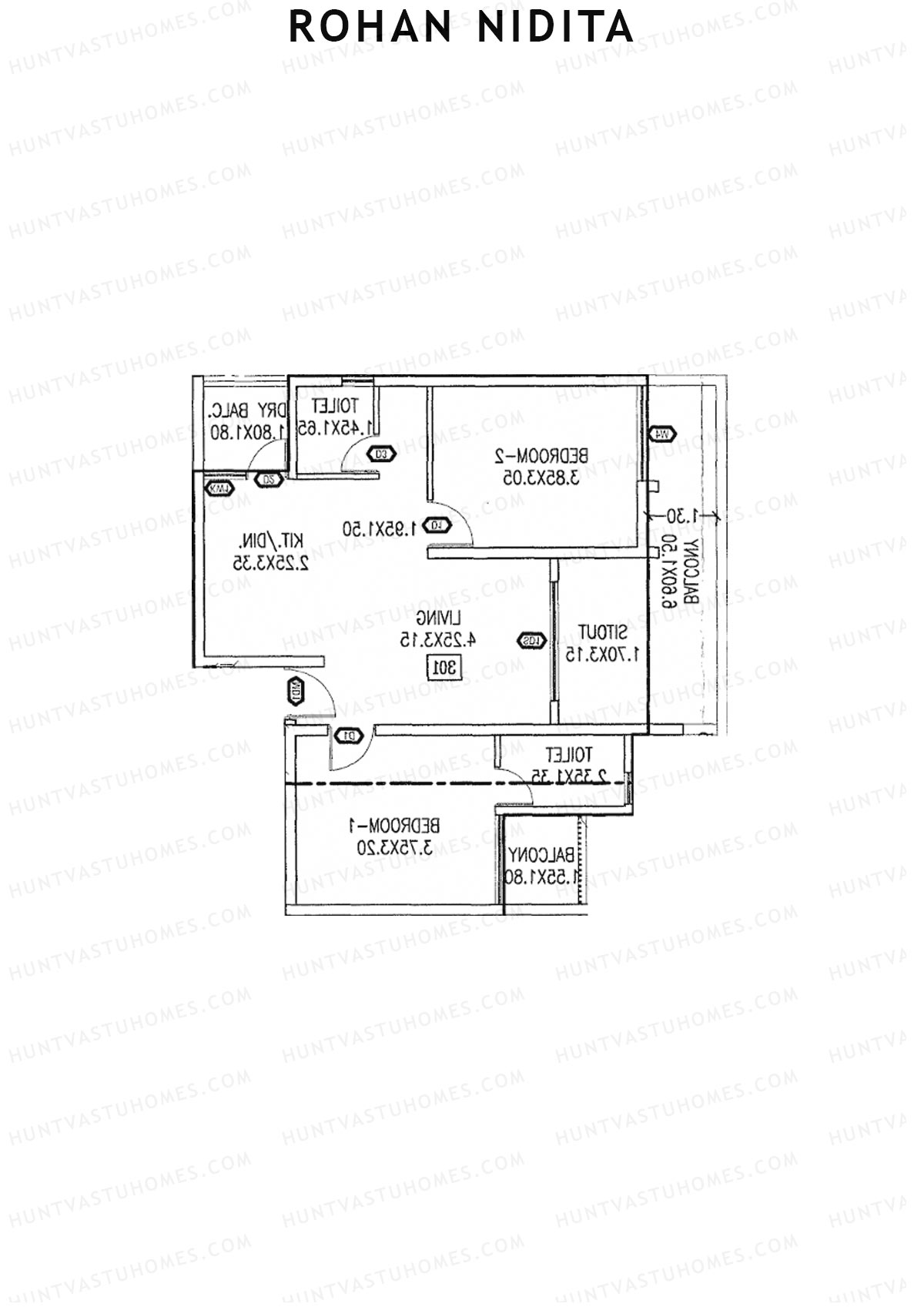 Rohan Nidita Wing A Unit 2 Floor Plan