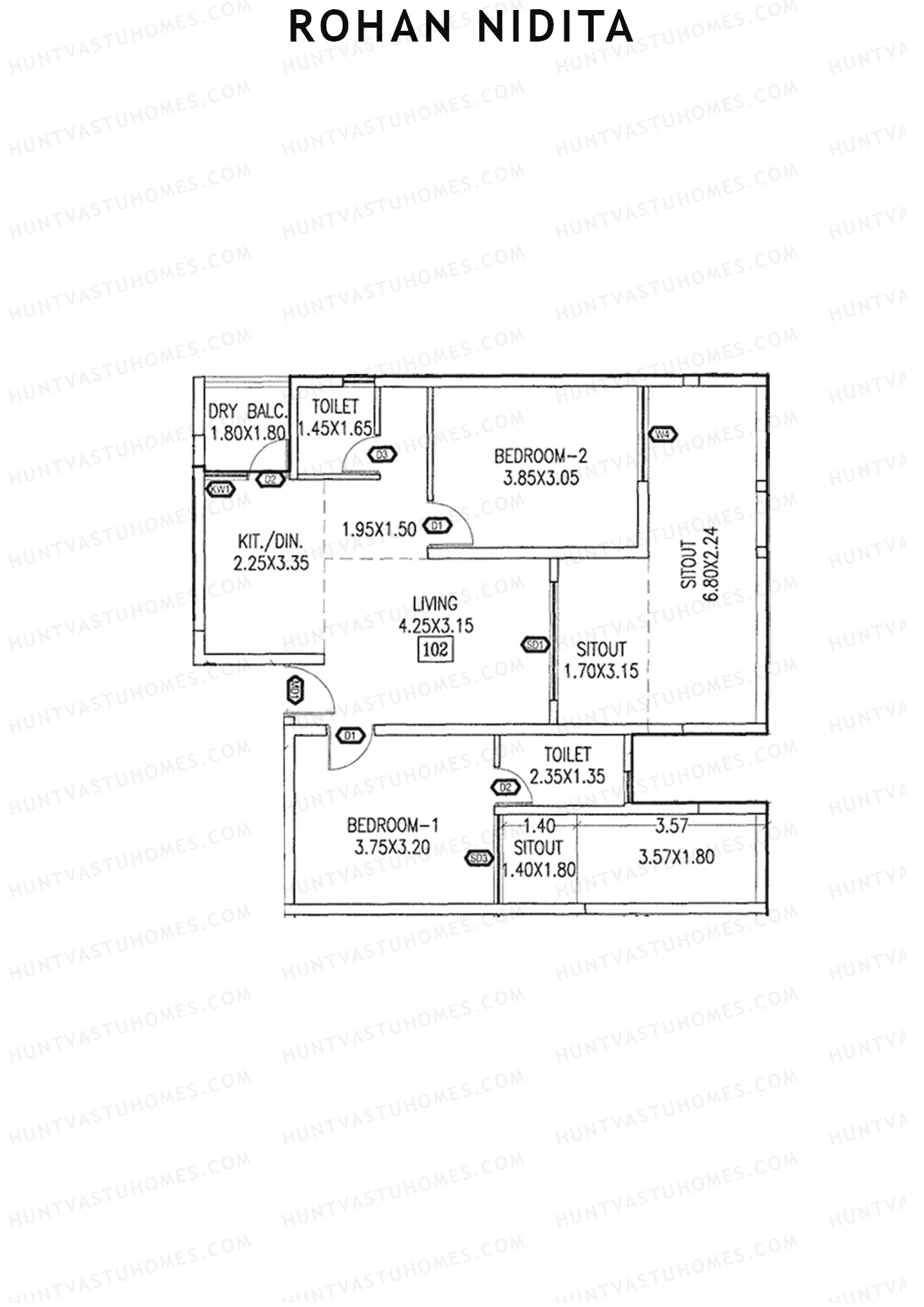 Rohan Nidita Wing A Unit 2 Floor Plan