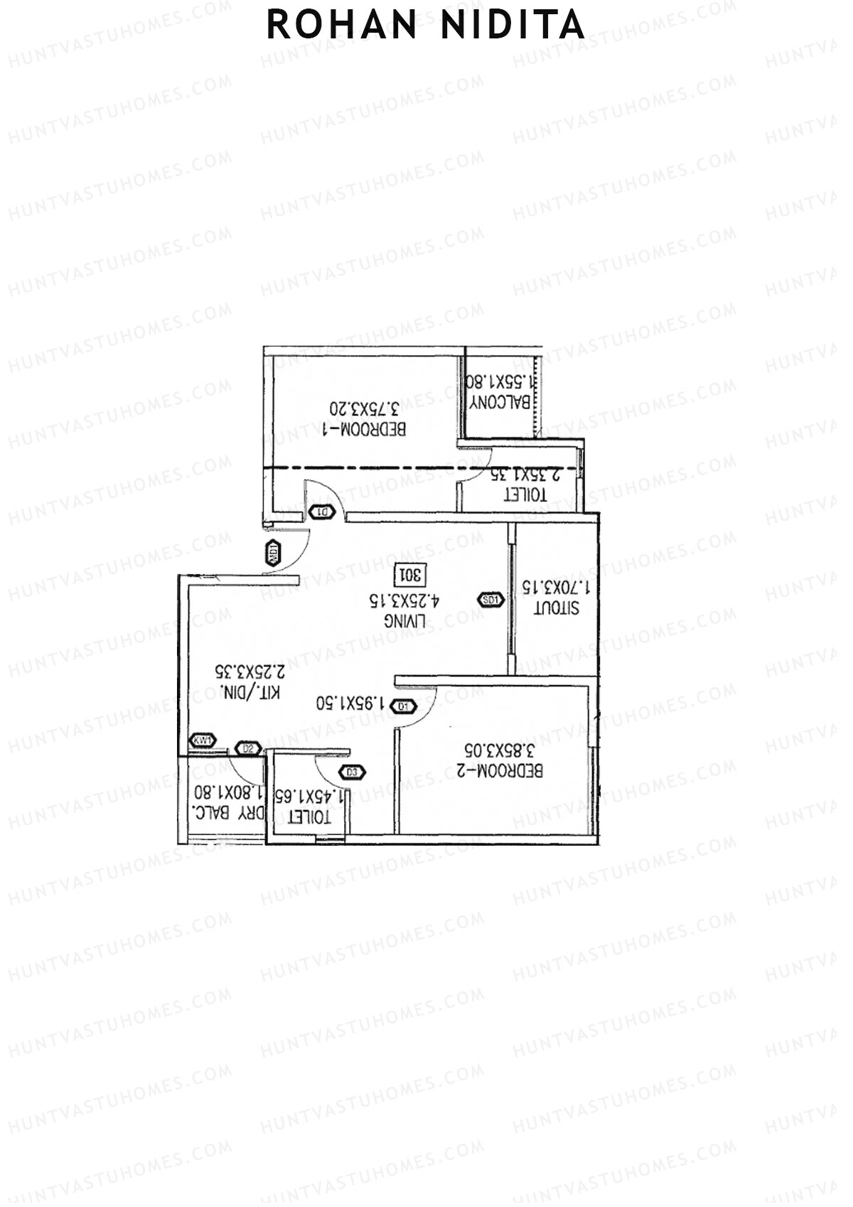 Rohan Nidita Wing A Unit 3 Floor Plan